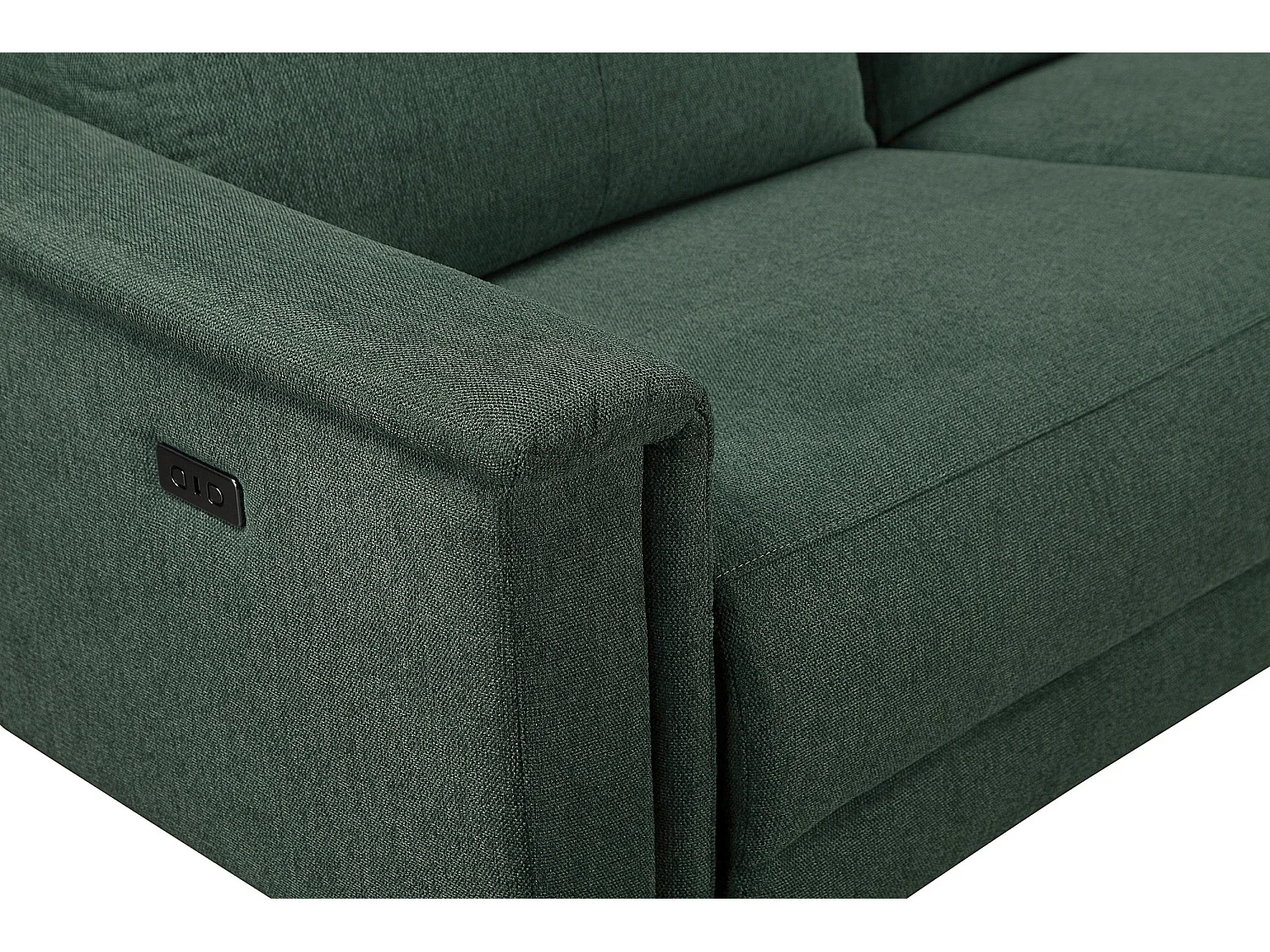 Lund | Canapé 3 places avec 1 fauteuil inclinable électrique en tissuaric vert foncé