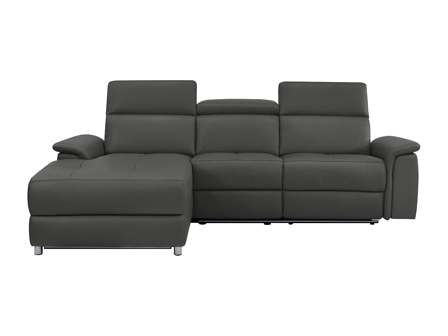 Pareli | Canapé d’angle 3 places avec fonction manuelleuelle en cuir artificiel noir