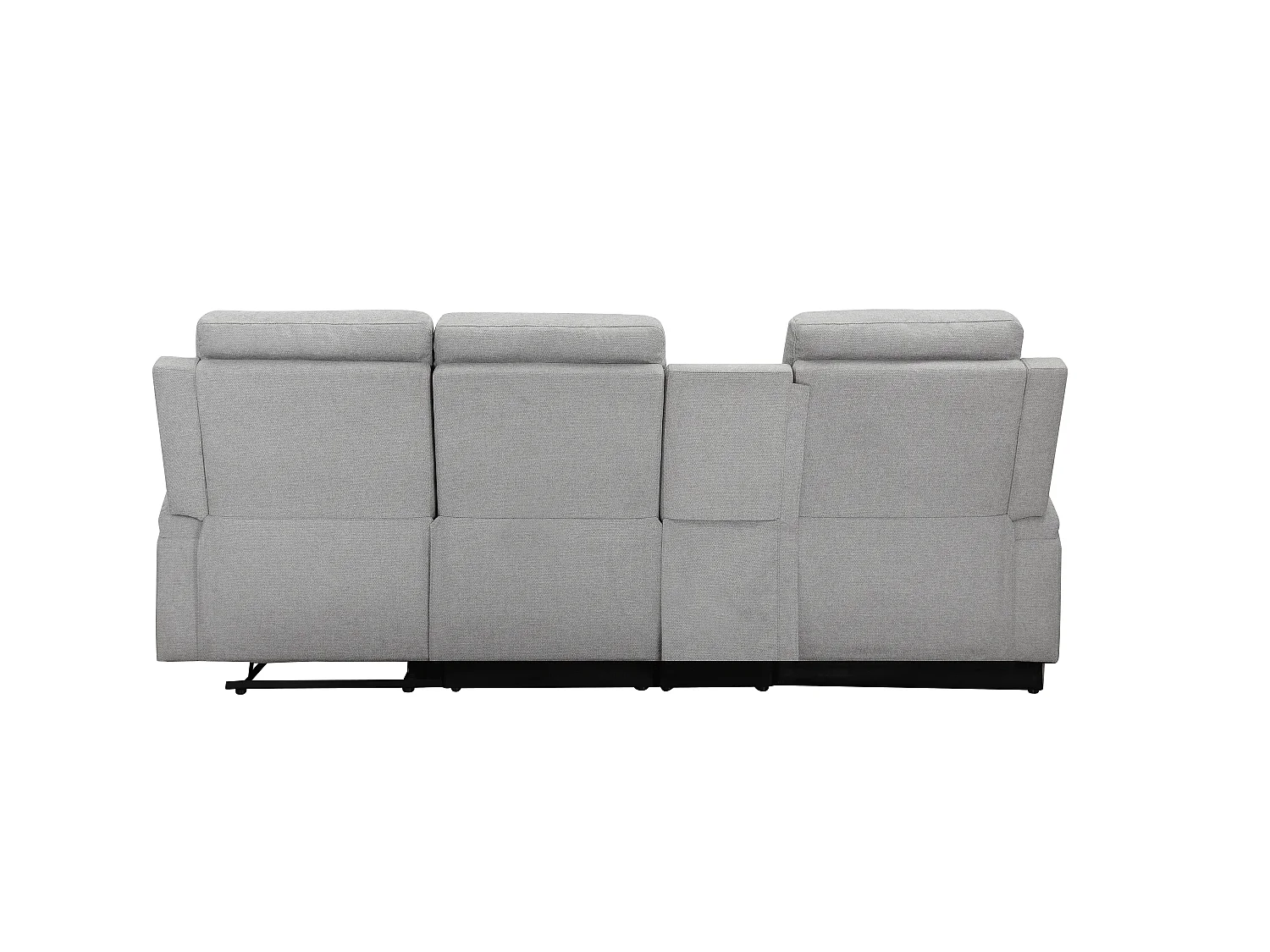 Canapé d'angle droit relax 3 places avec rangement en lin gris clair DALLAS