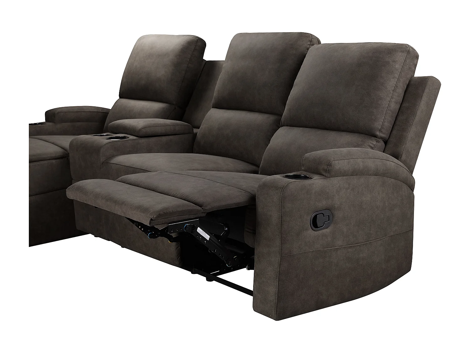 DALLAS | Canapé d’angle 3 places avec rangement en microfibre anthracite