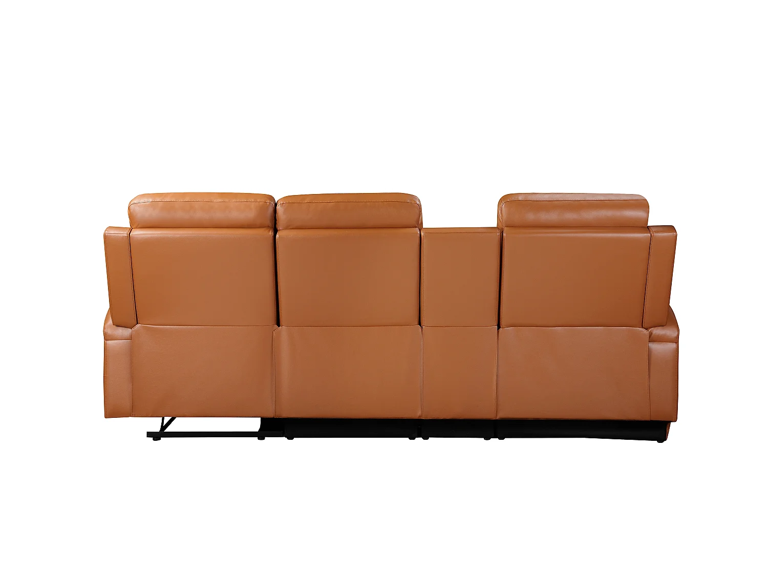 DALLAS | Canapé d’angle 3 places avec rangement en cuir artificiel couleur cognac