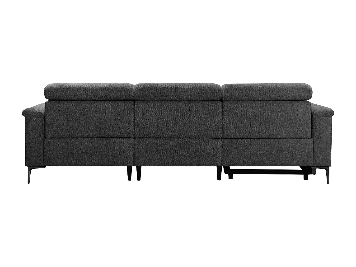 Lund | Canapé 3 places avec 1 fauteuil inclinable électrique en tissu anthracite