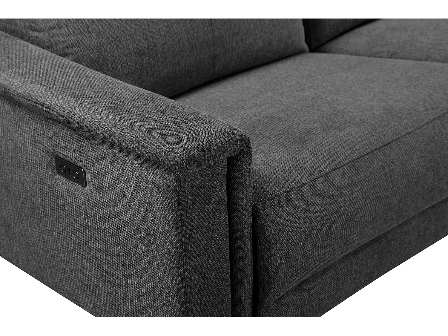 Lund | Canapé 3 places avec 1 fauteuil inclinable électrique en tissu anthracite