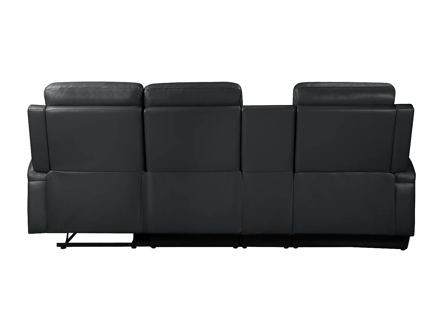 DALLAS | Canapé d’angle 3 places avec rangement en cuir artificiel noir