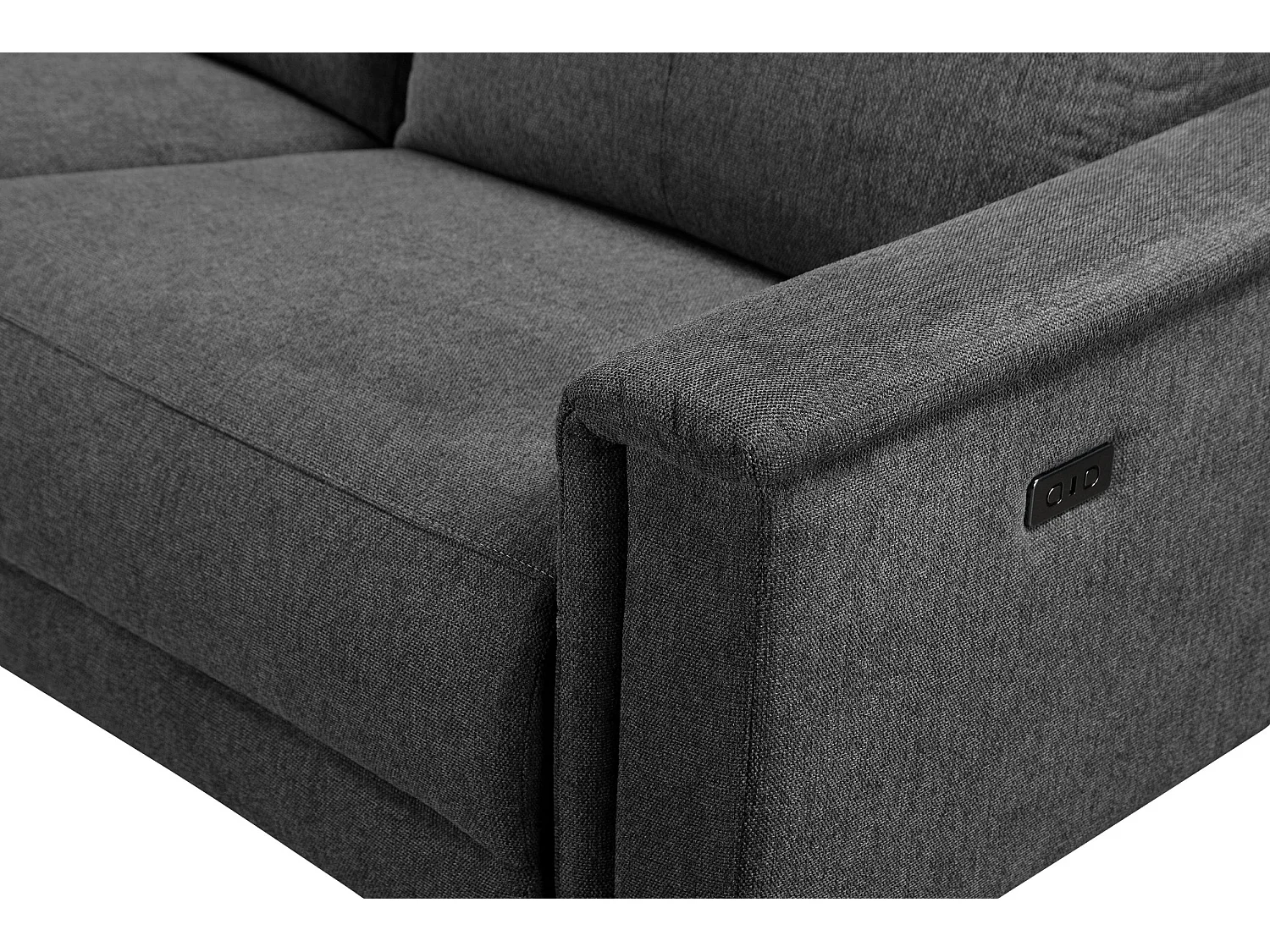 Lund | Canapé chaise longue avec 1 fauteuil inclinable électrique en tissu anthracite