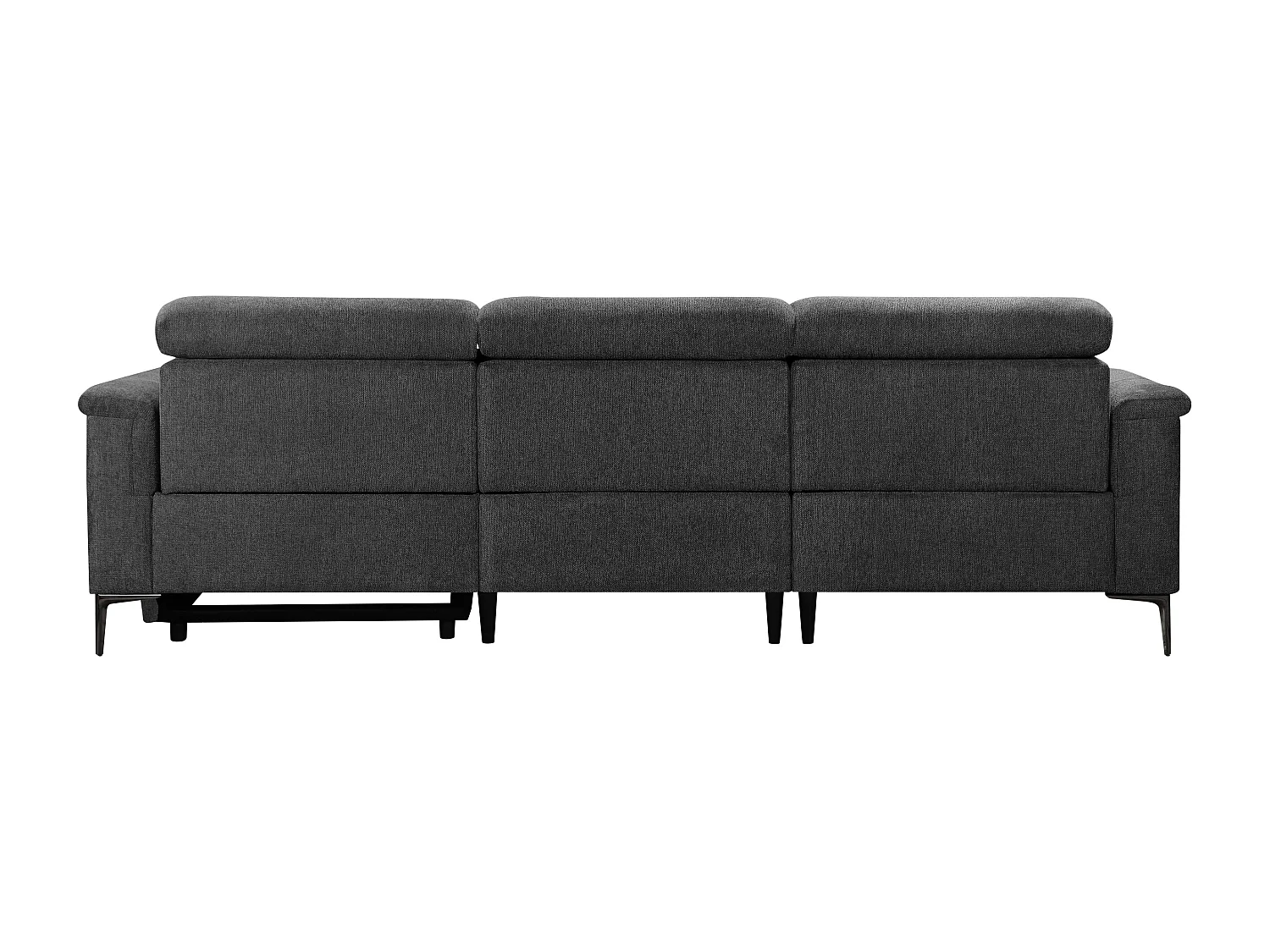 Lund | Canapé chaise longue avec 1 fauteuil inclinable électrique en tissu anthracite