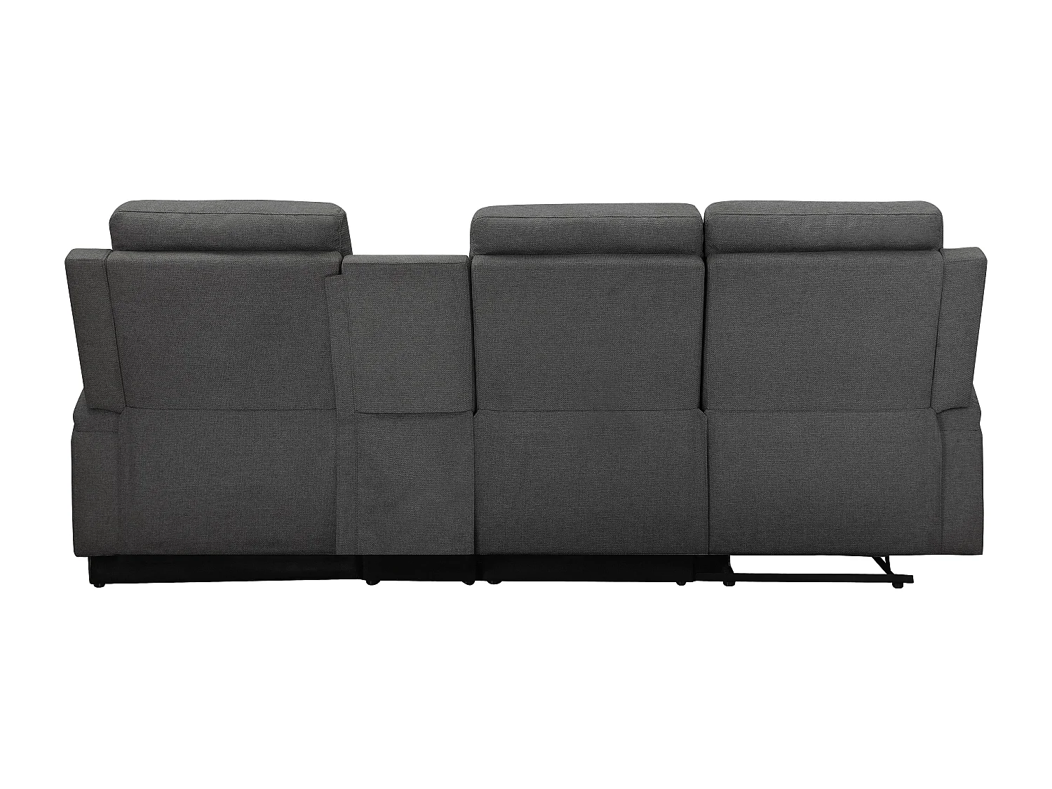 Canapé d'angle relax 3 places avec rangement en lin gris anthracite DALLAS