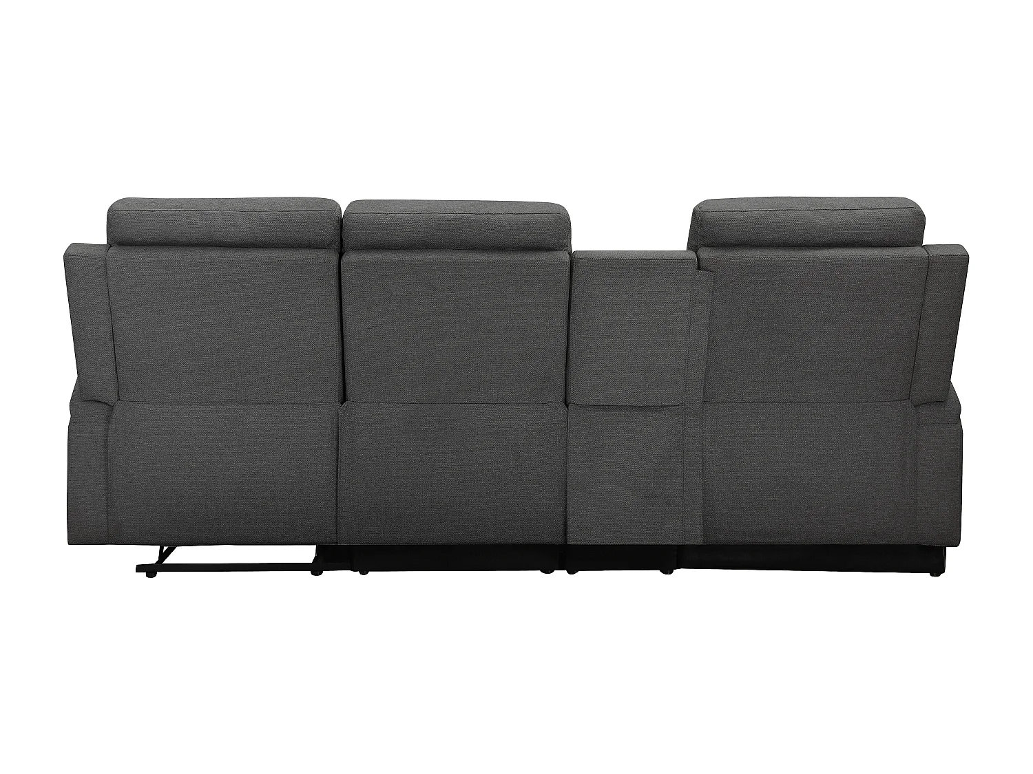 DALLAS | Canapé d’angle 3 places avec rangement en tissu anthracite