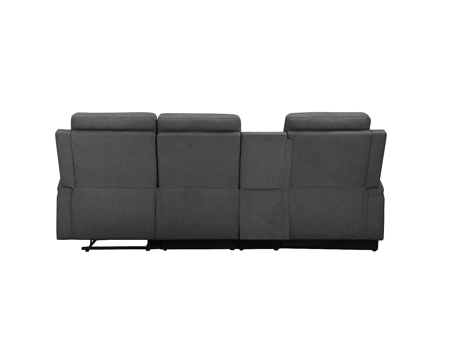Canapé d'angle relax 3 places avec rangement en lin gris anthracite DALLAS