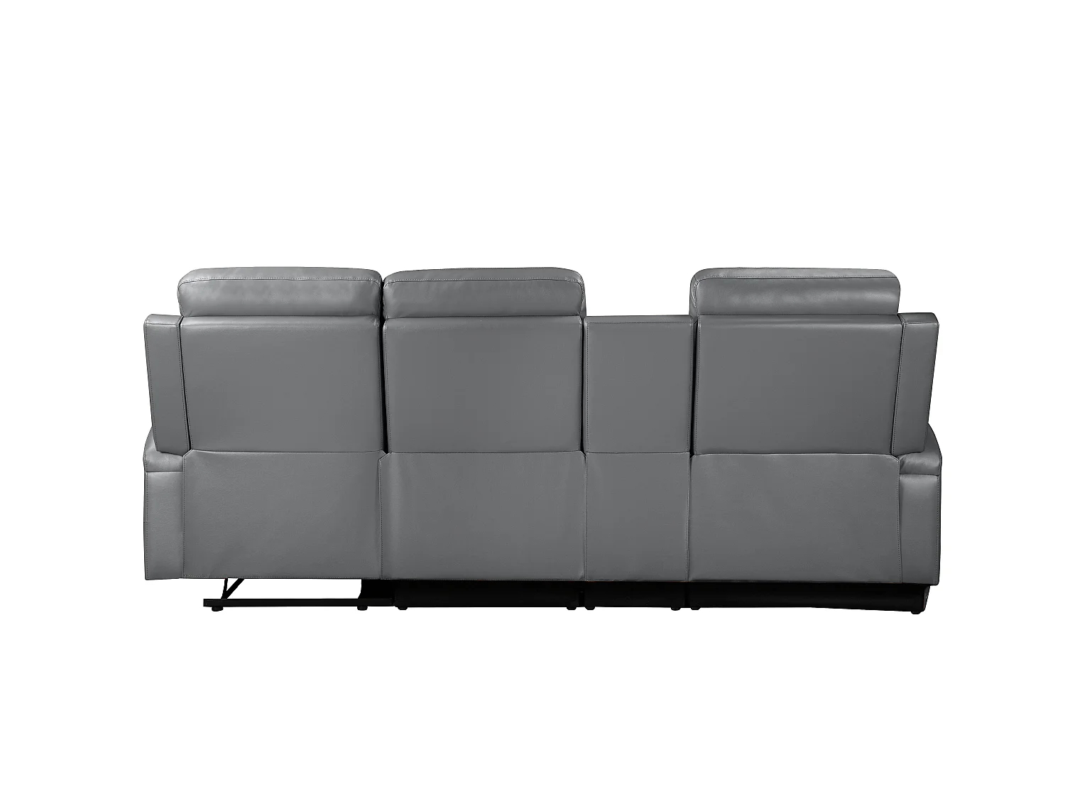 Canapé d'angle relax 3 places avec rangement en cuir gris DALLAS