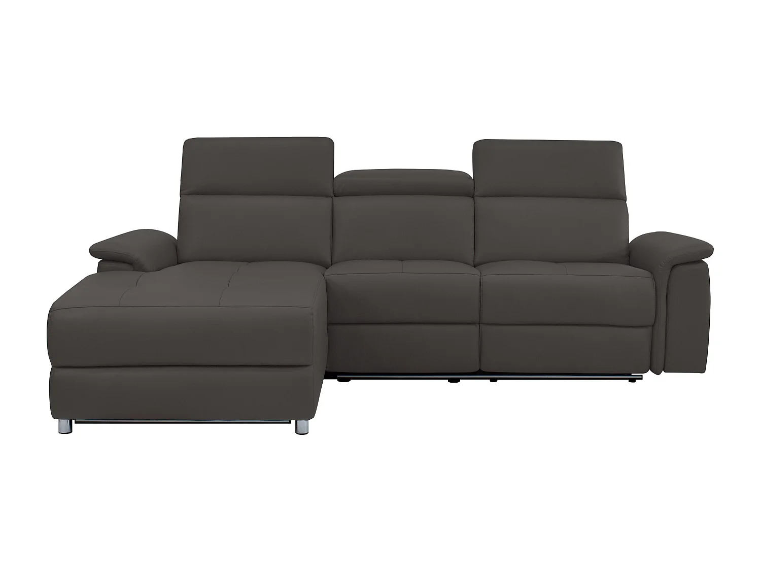 Pareli | Canapé d’angle 3 places avec fonction manuelleuelle en marron cuir artificiel