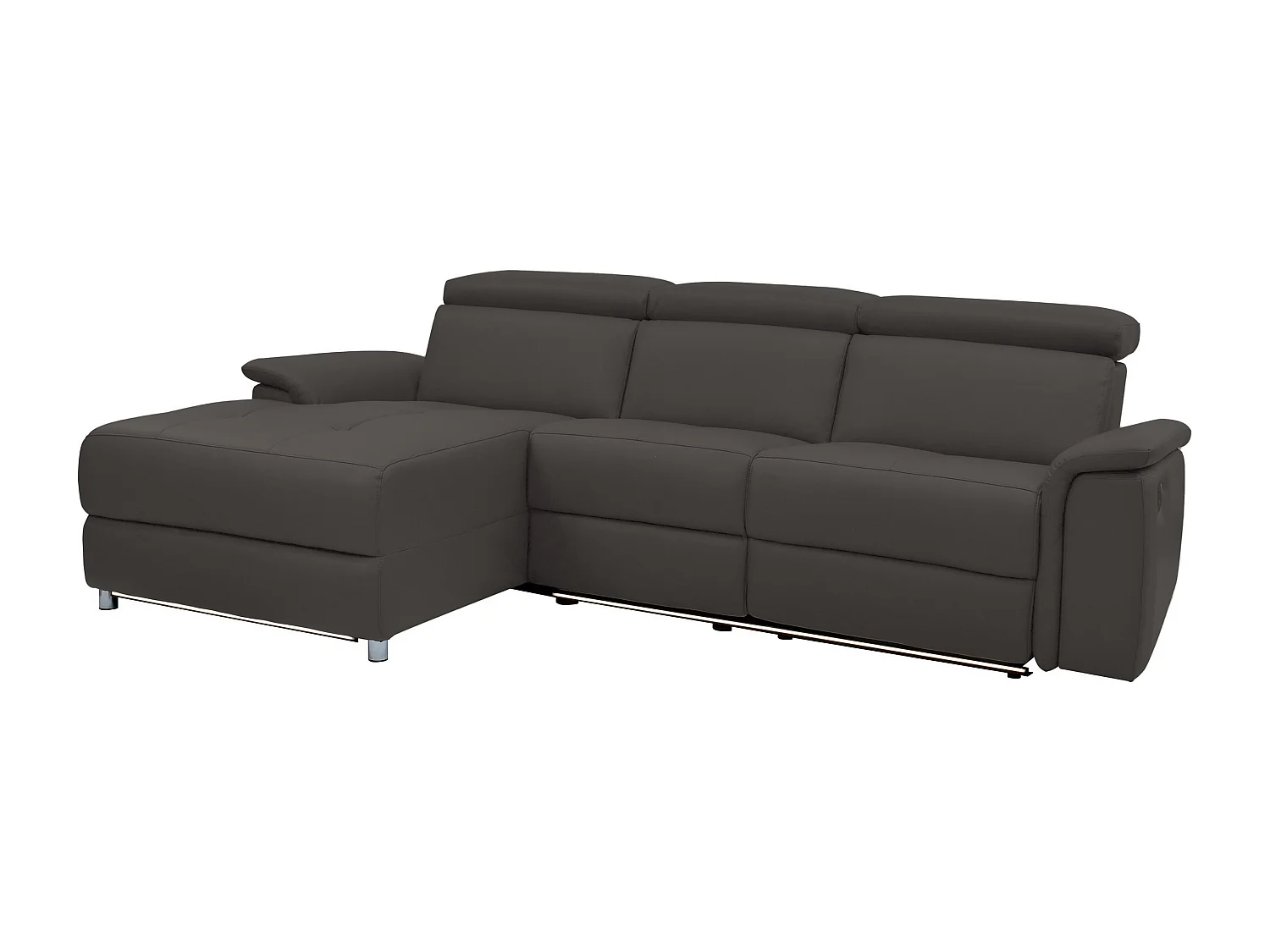 Pareli | Canapé d’angle 3 places avec fonction manuelleuelle en marron cuir artificiel