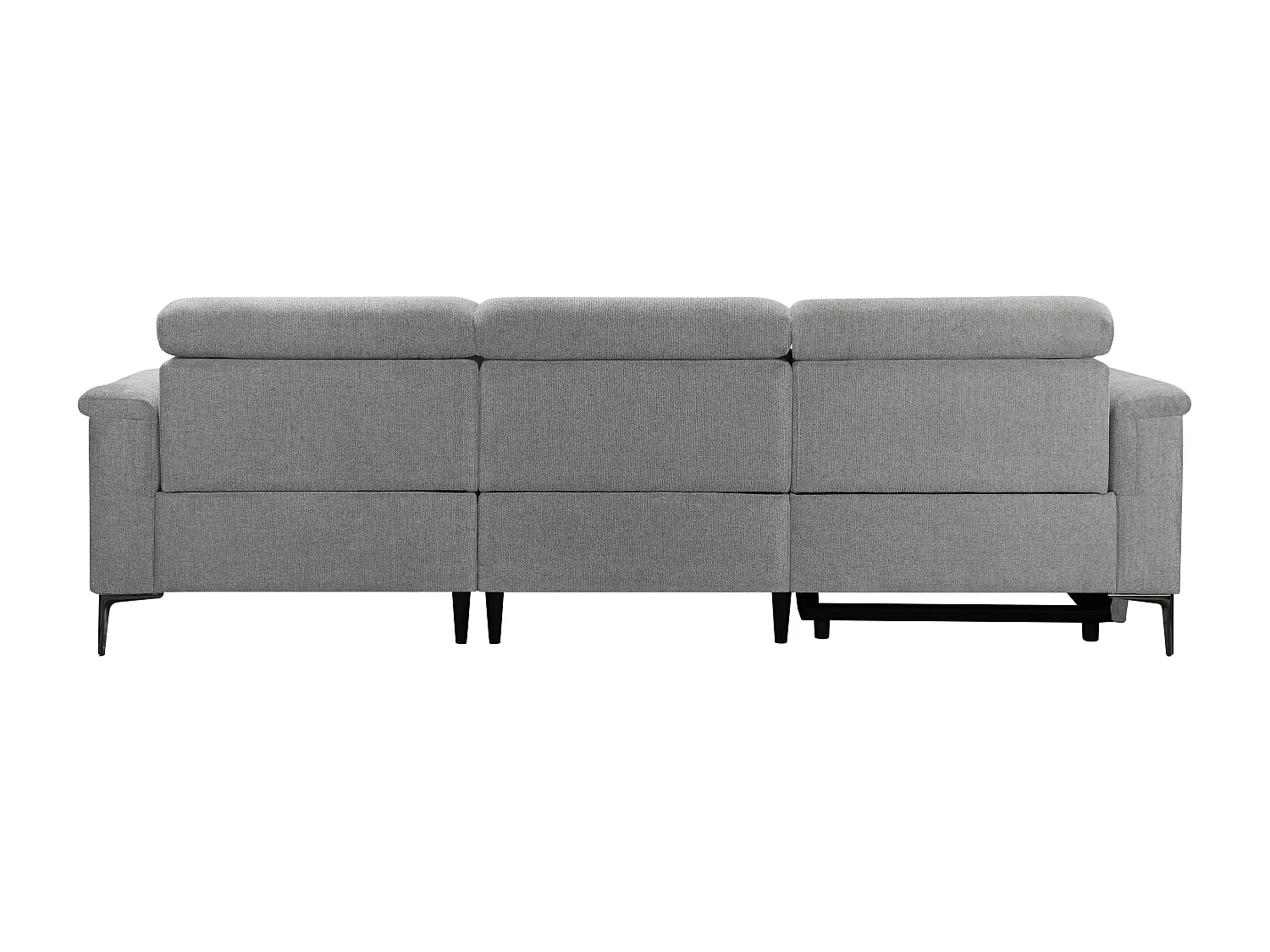 Lund | Canapé chaise lounge avec 1 fauteuil inclinable électrique en tissu gris clair