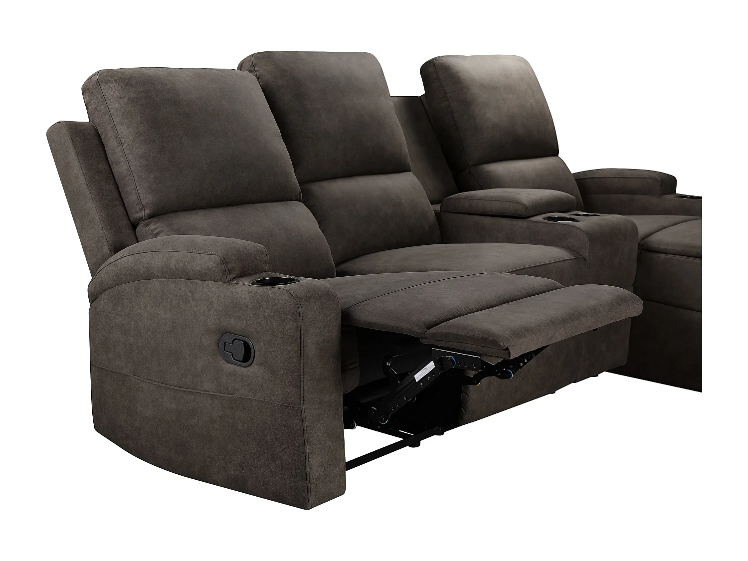 DALLAS | Canapé d’angle 3 places avec rangement en microfibre anthracite