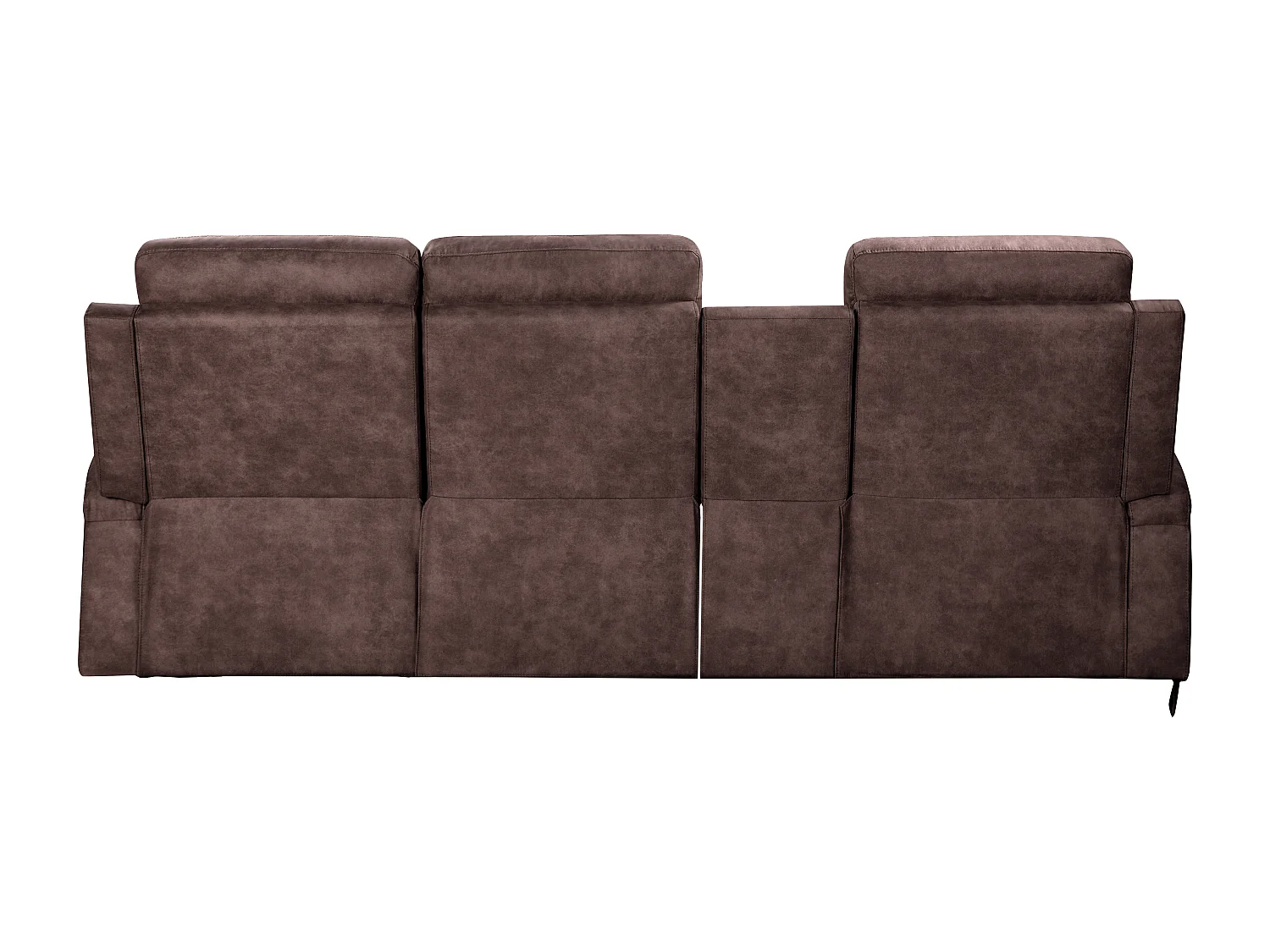 DALLAS | Canapé d’angle 3 places avec rangement en microfibre brun foncé