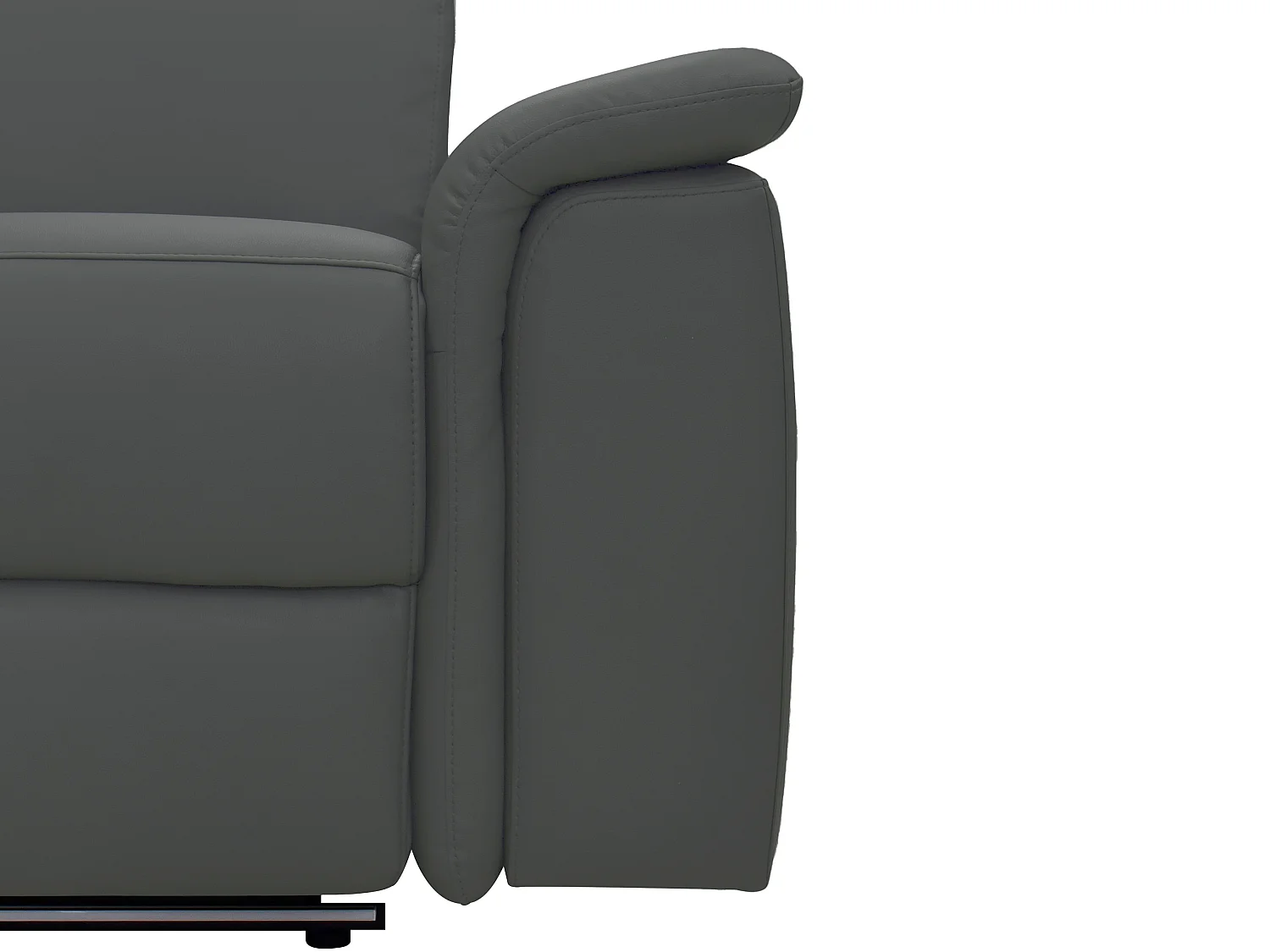 Pareli | Canapé d’angle 3 places avec fonction électrique en cuircuir artificiel gris