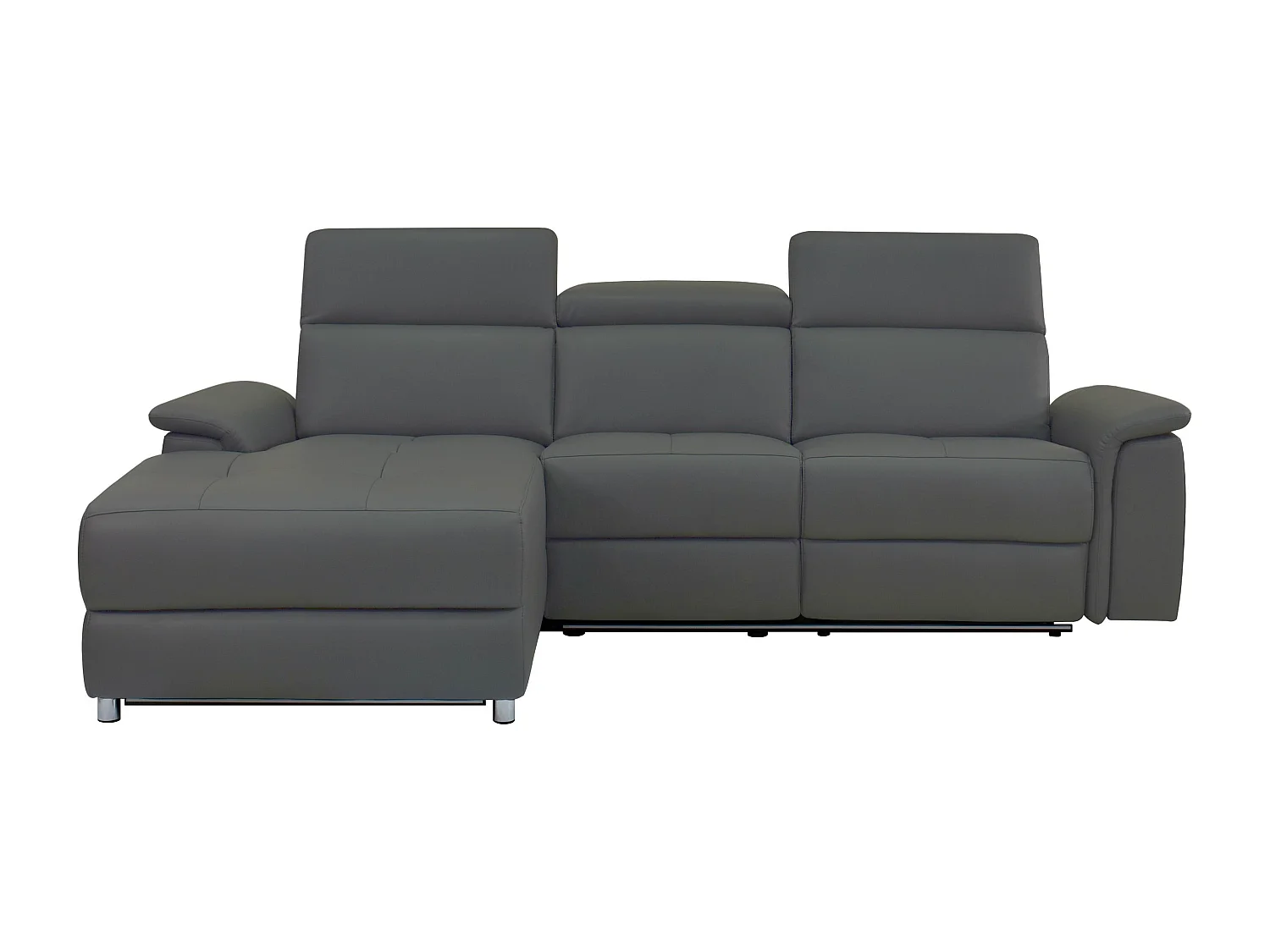 Pareli | Canapé d’angle 3 places avec fonction électrique en cuircuir artificiel gris