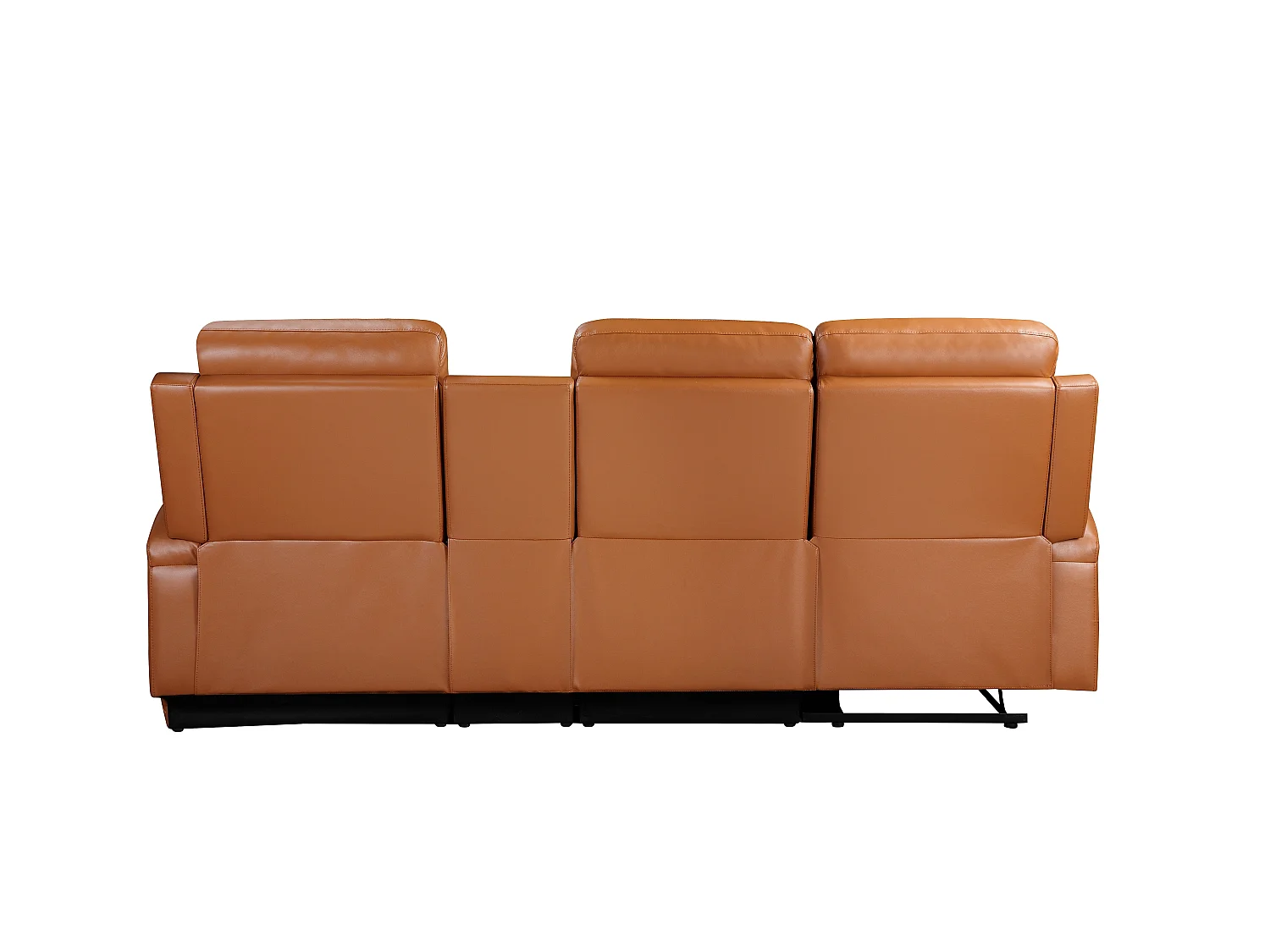 DALLAS | Canapé d’angle 3 places avec rangement en cuir artificiel couleur cognac