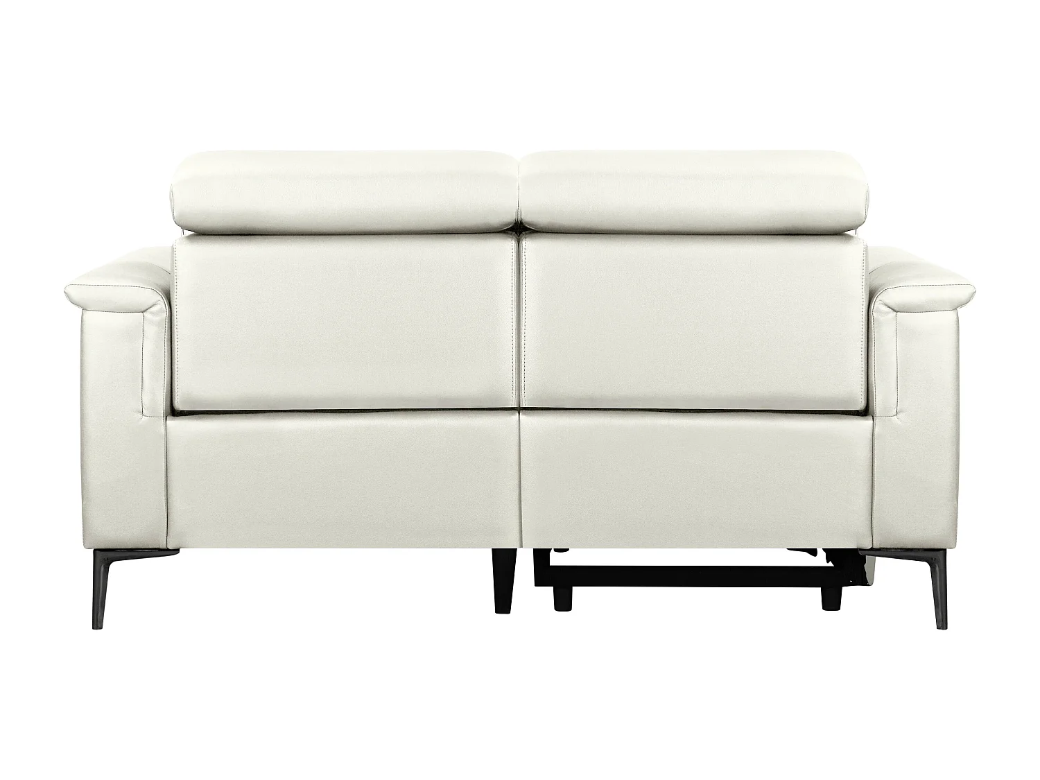 Lund | Canapé 2 places avec 1 fauteuil inclinable manuelleuel en cuir artificiel crème