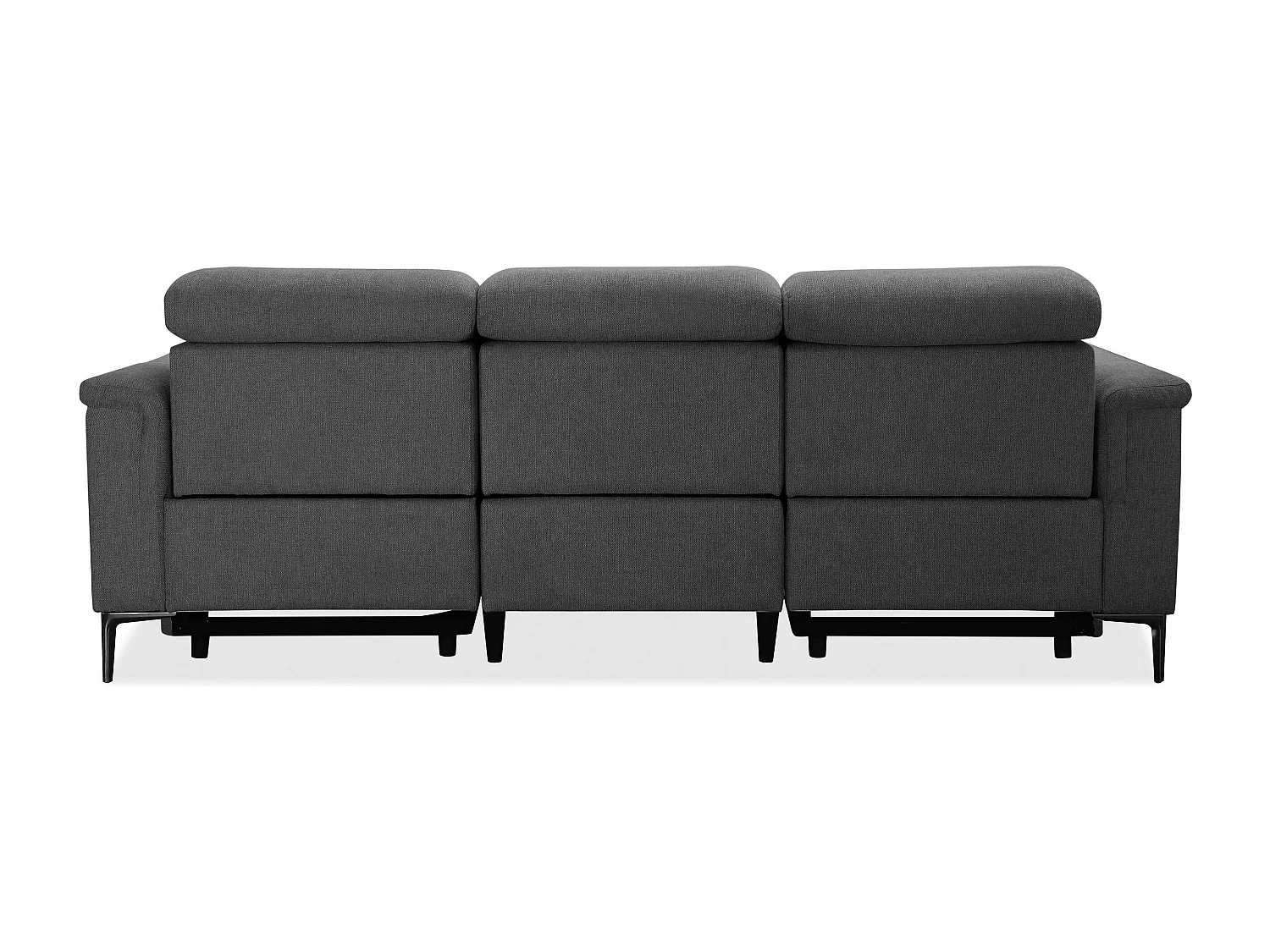Lund | Canapé 3 places avec fauteuil inclinable 2 à palier en tissu anthracite
