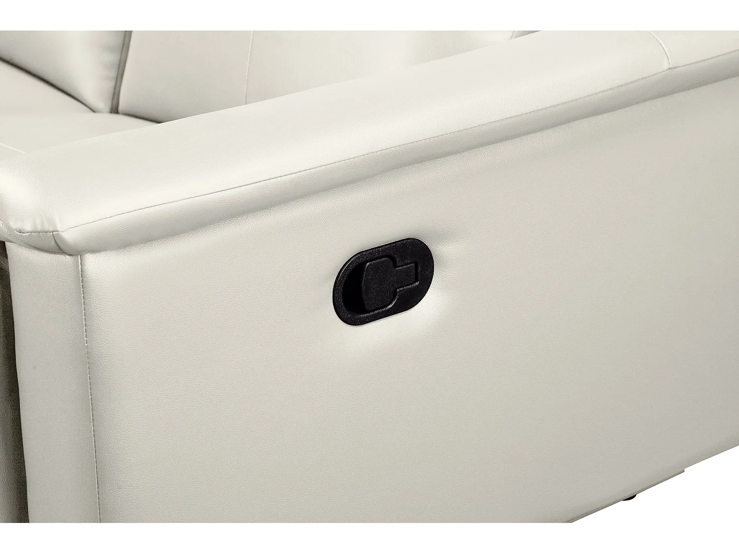 Lund | Canapé 3 places avec fauteuil inclinable 2 manuelleuels en cuir artificiel crème