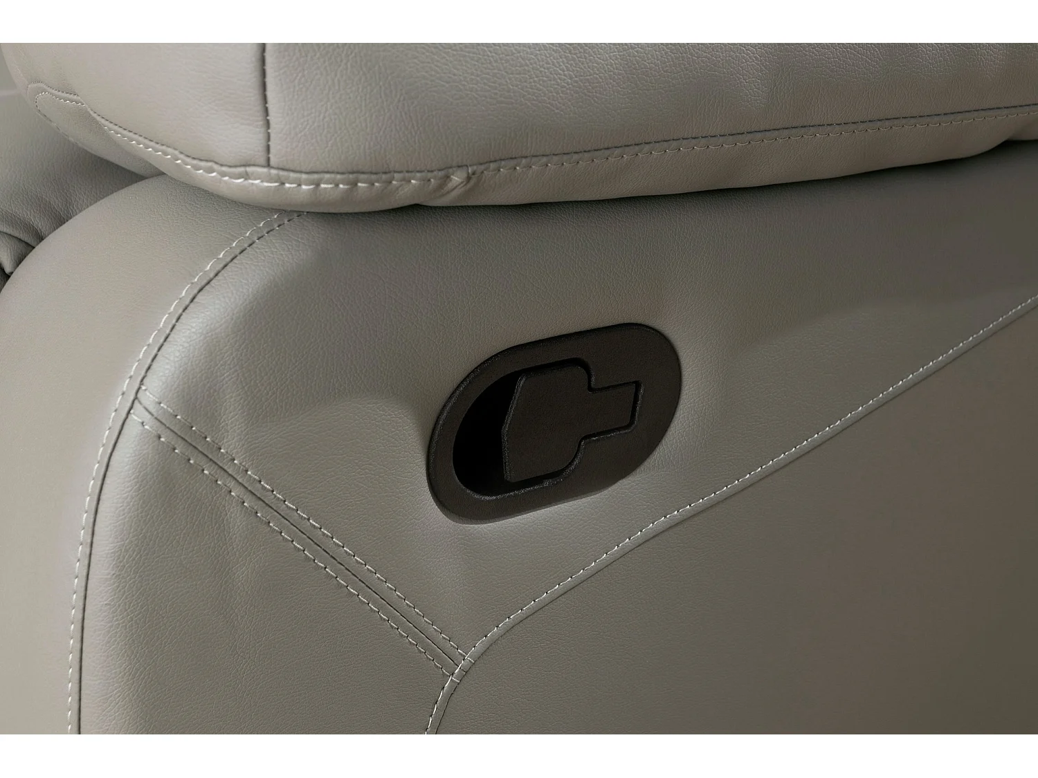 Lannilis | Canapé 2 places avec fonction manuelleuelle en cuir artificiel gris clair