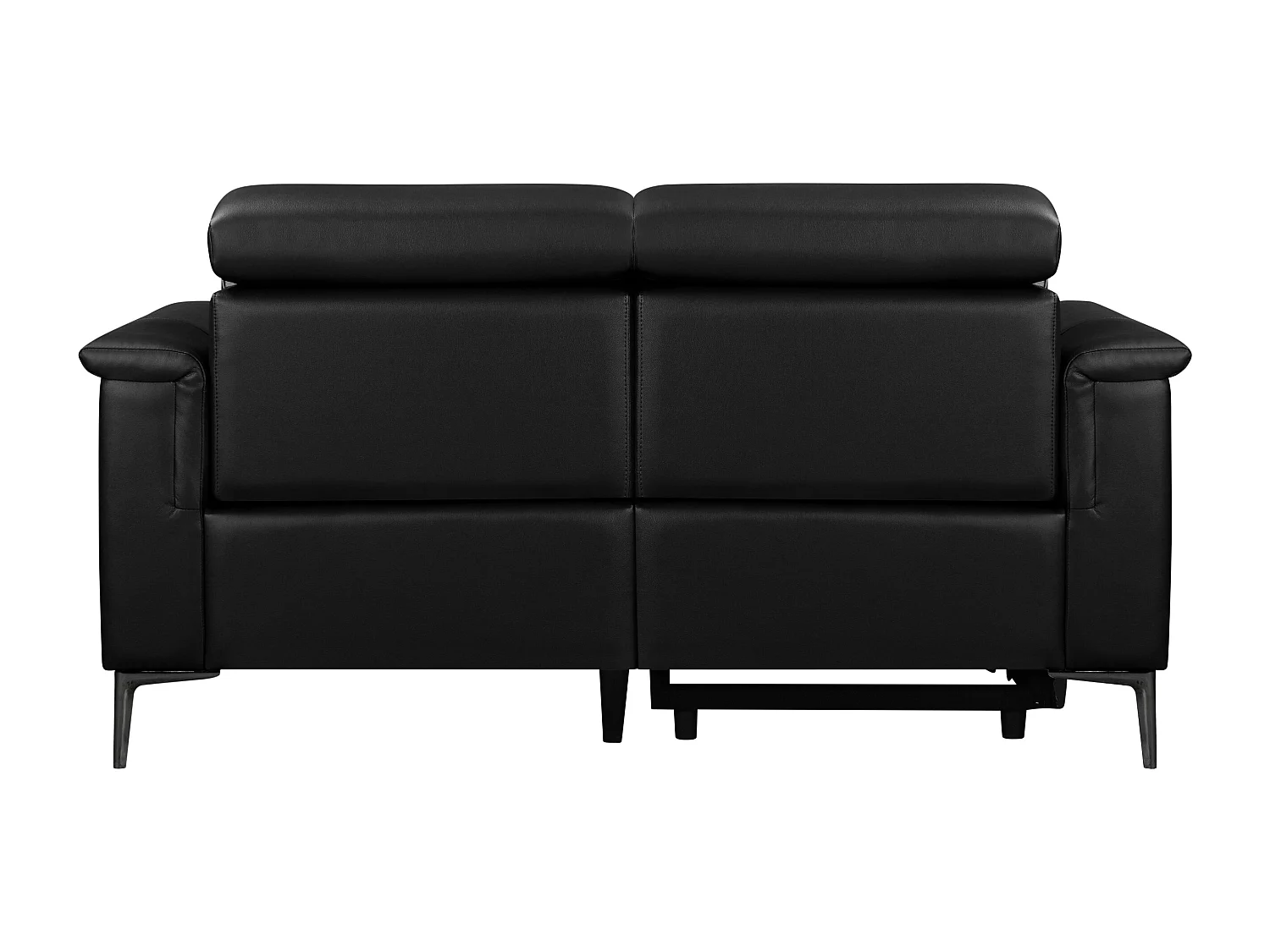 Canapé relax 2 places inclinable en cuir noir LUND