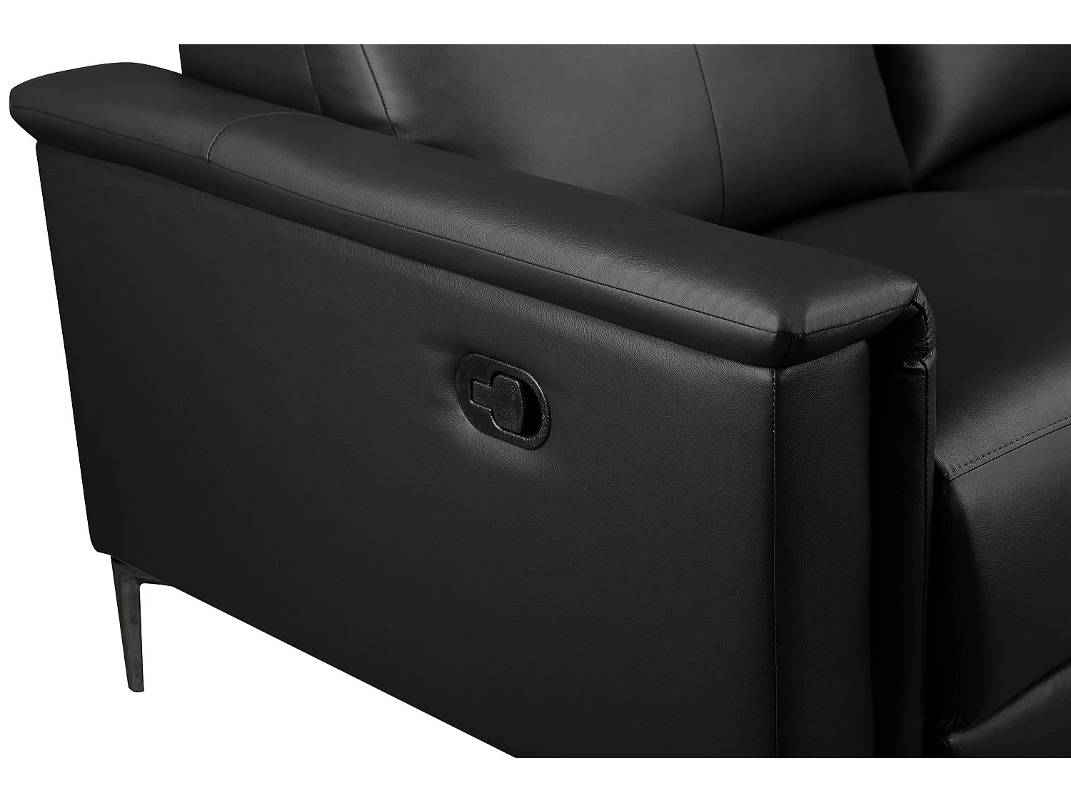 Canapé relax 2 places inclinable en cuir noir LUND