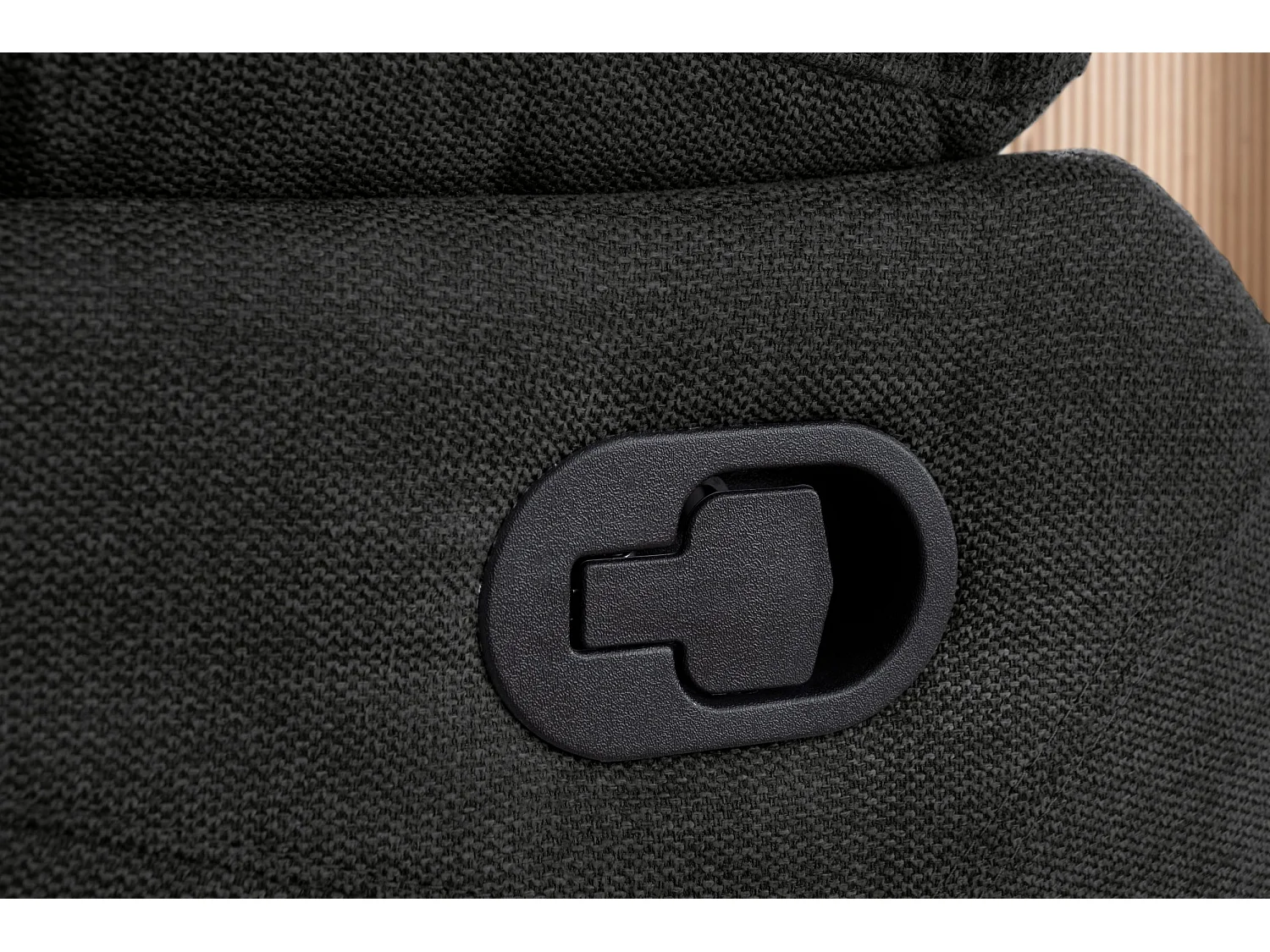 Lannilis | Canapé 3 places avec fonction manuelleuelle en tissu anthracite