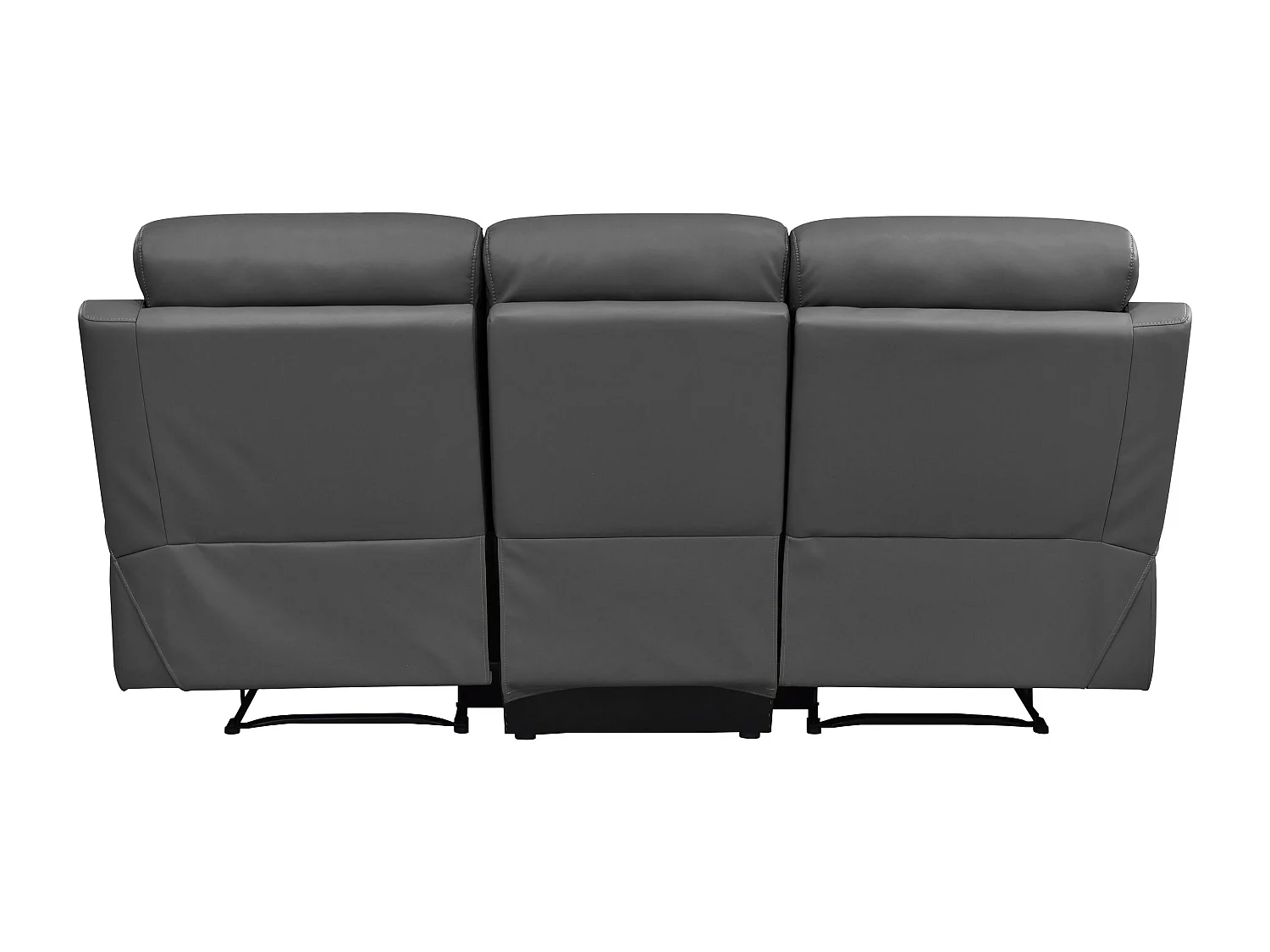 Lannilis | Canapé 3 places avec fonction manuelleuelle en gris cuir artificiel