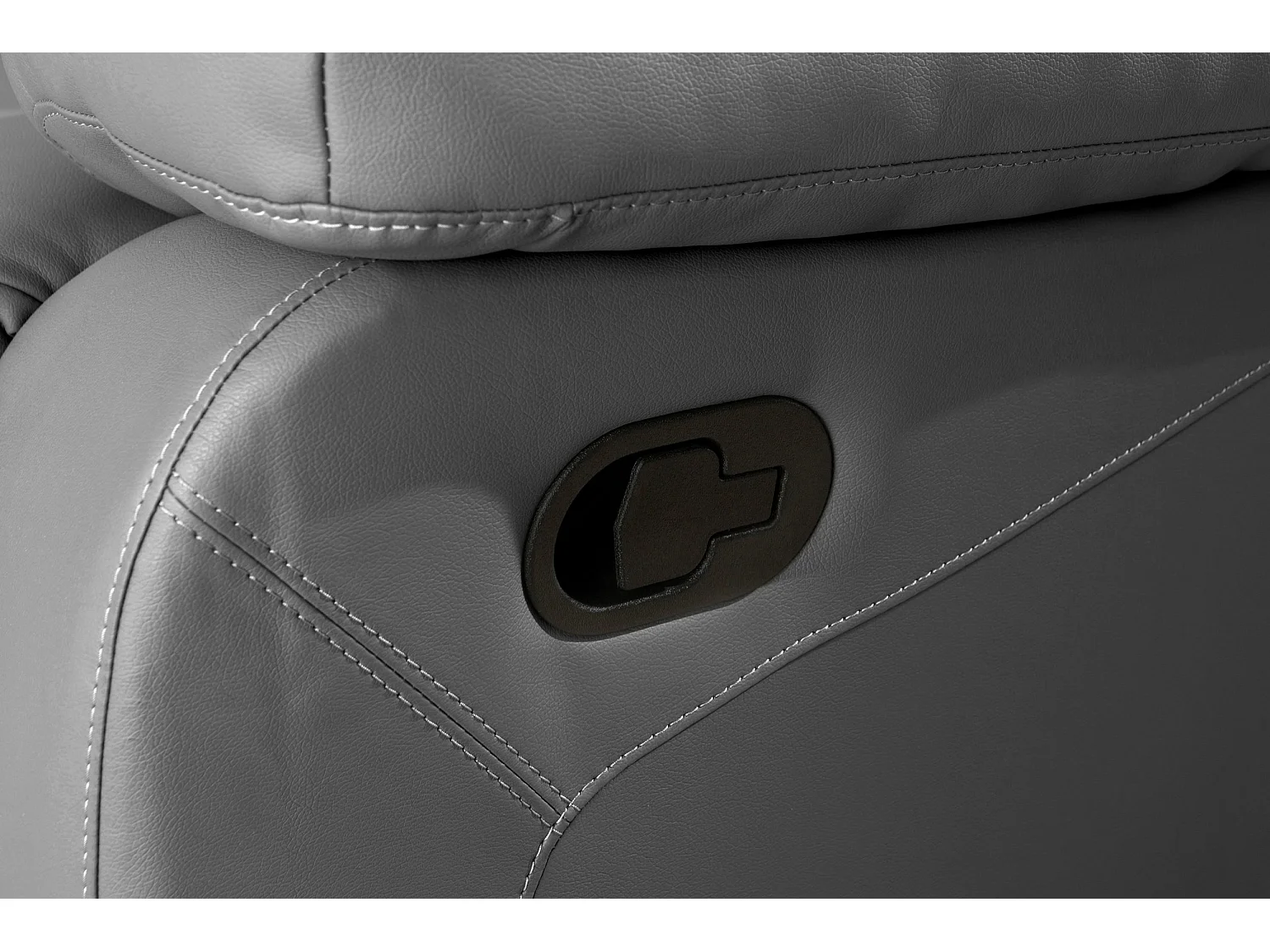 Lannilis | Canapé 3 places avec fonction manuelleuelle en gris cuir artificiel