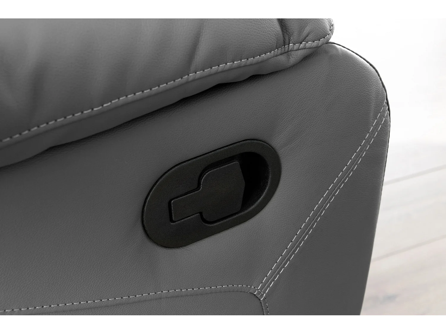 Lannilis | Canapé 3 places avec fonction manuelleuelle en gris cuir artificiel