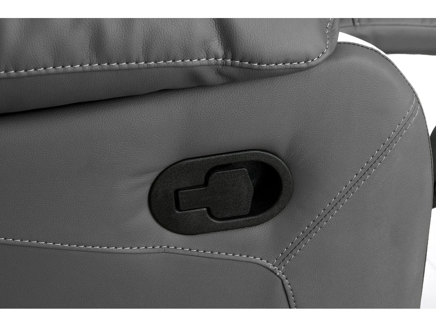 Lannilis | Canapé 3 places avec fonction manuelleuelle en gris cuir artificiel