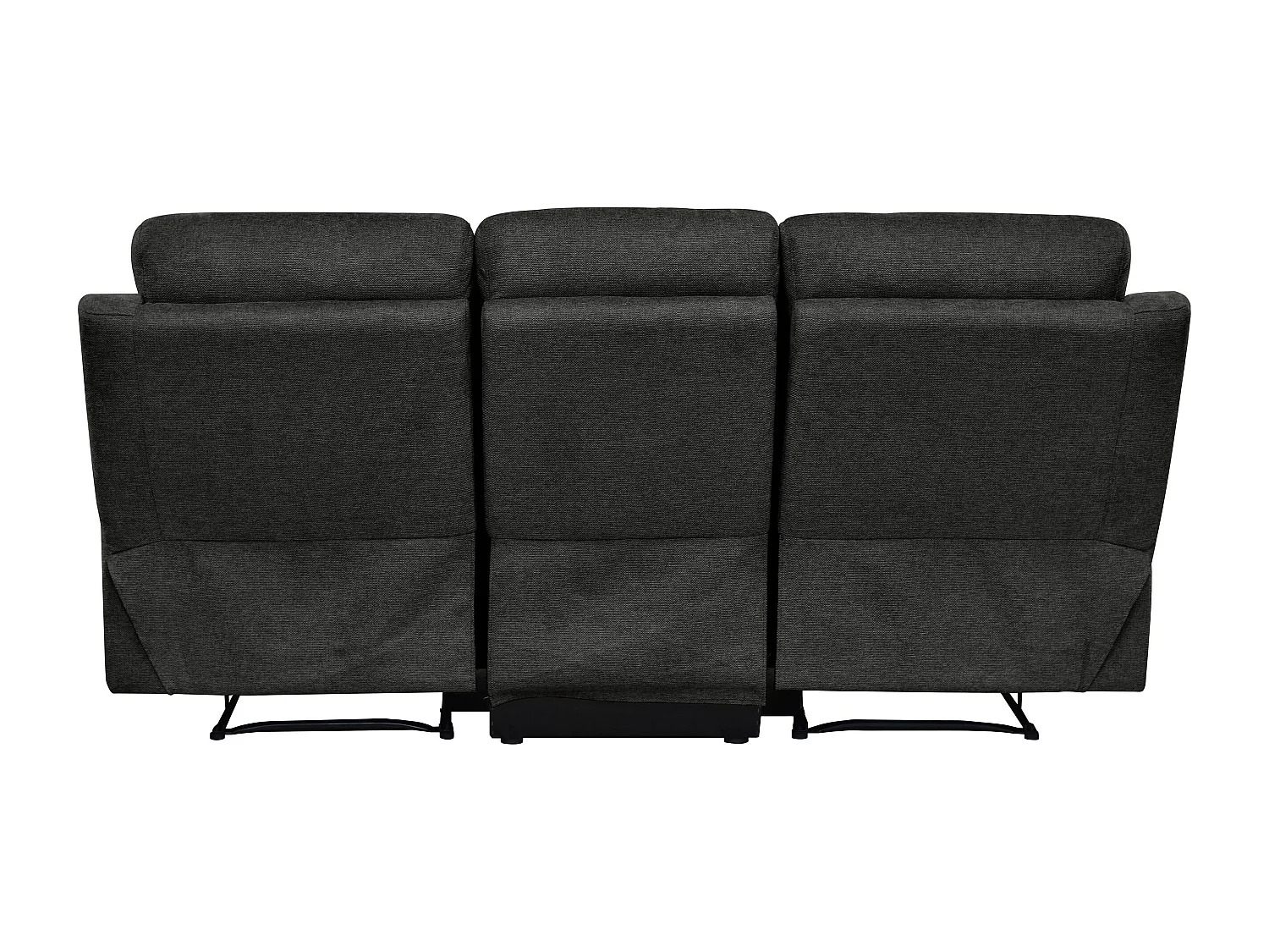 Lannilis | Canapé 3 places avec fonction électrique en tissu anthracite