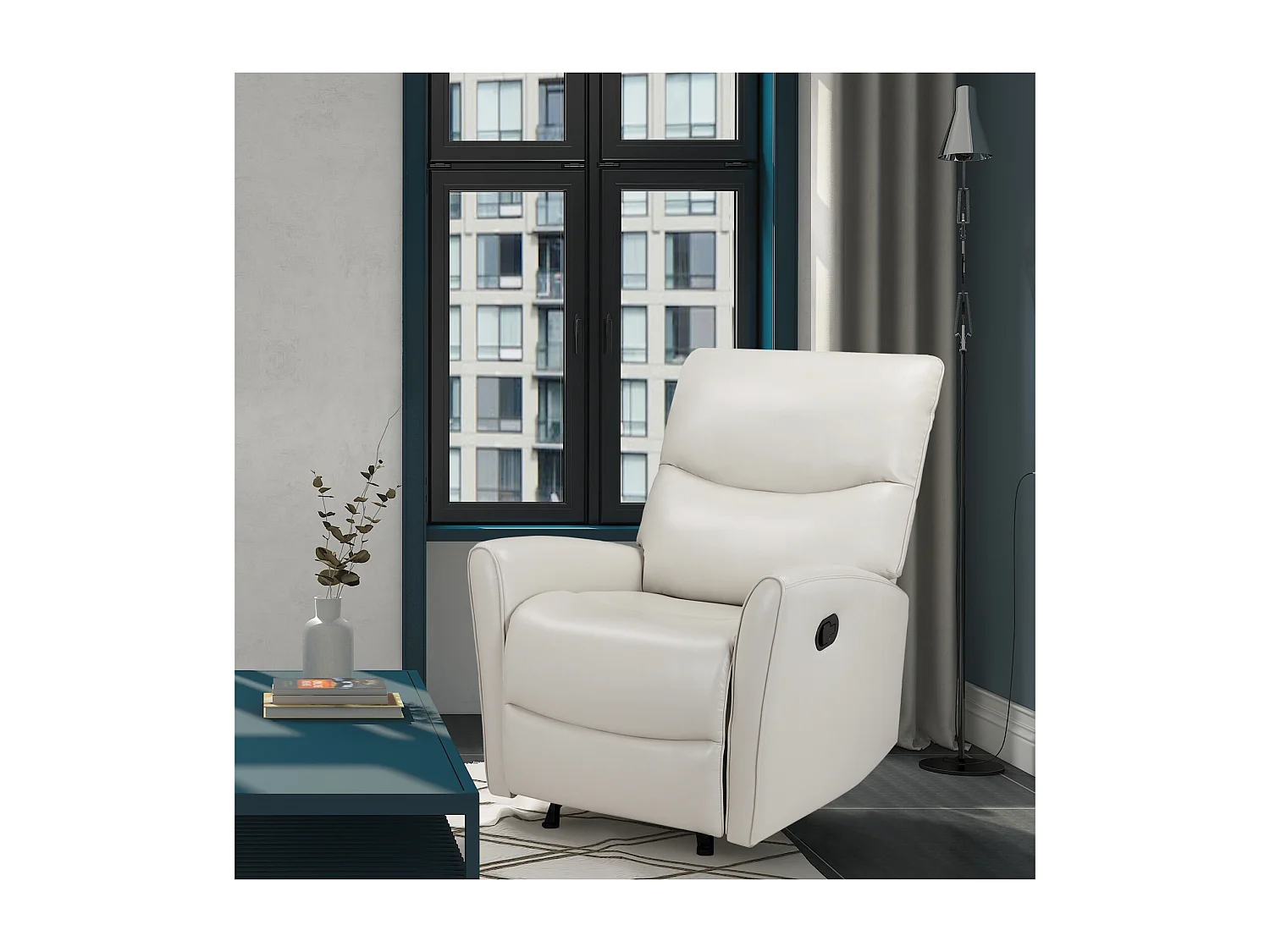 Chesley | Fauteuil inclinable manuelleuel Cream cuir artificiel