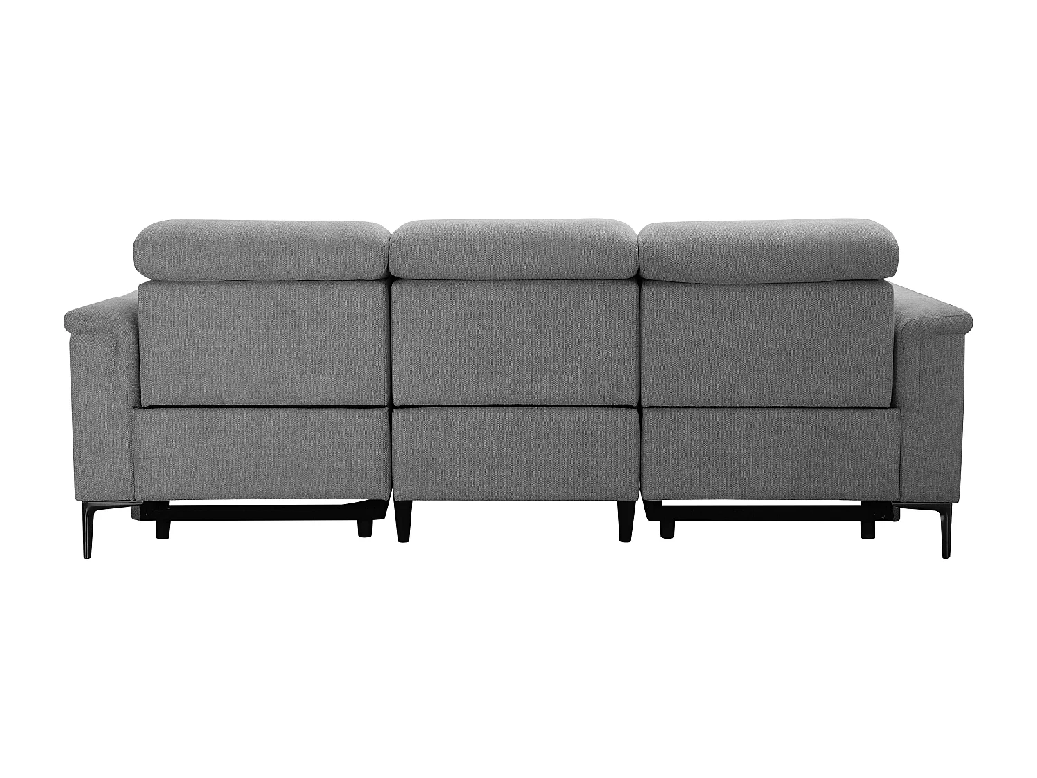 Lund | Canapé 3 places avec 2 fauteuils inclinables électriques en tissu gris clair