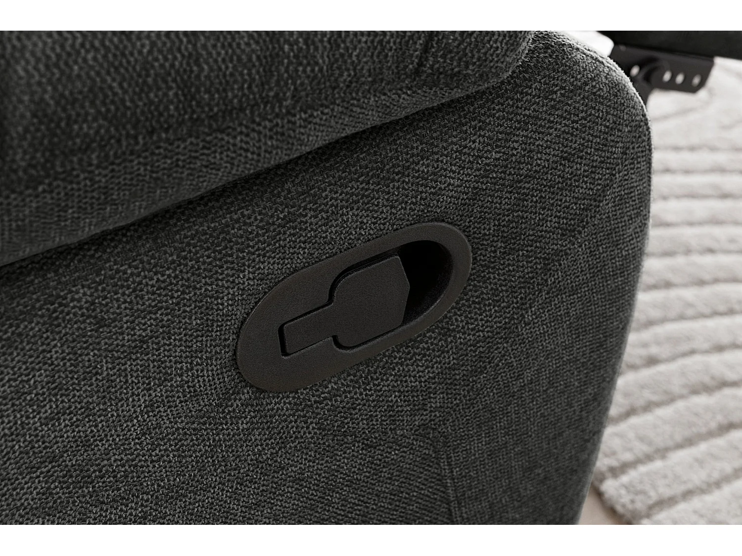 Lannilis | Canapé 2 places avec fonction manuelleuelle en tissu anthracite