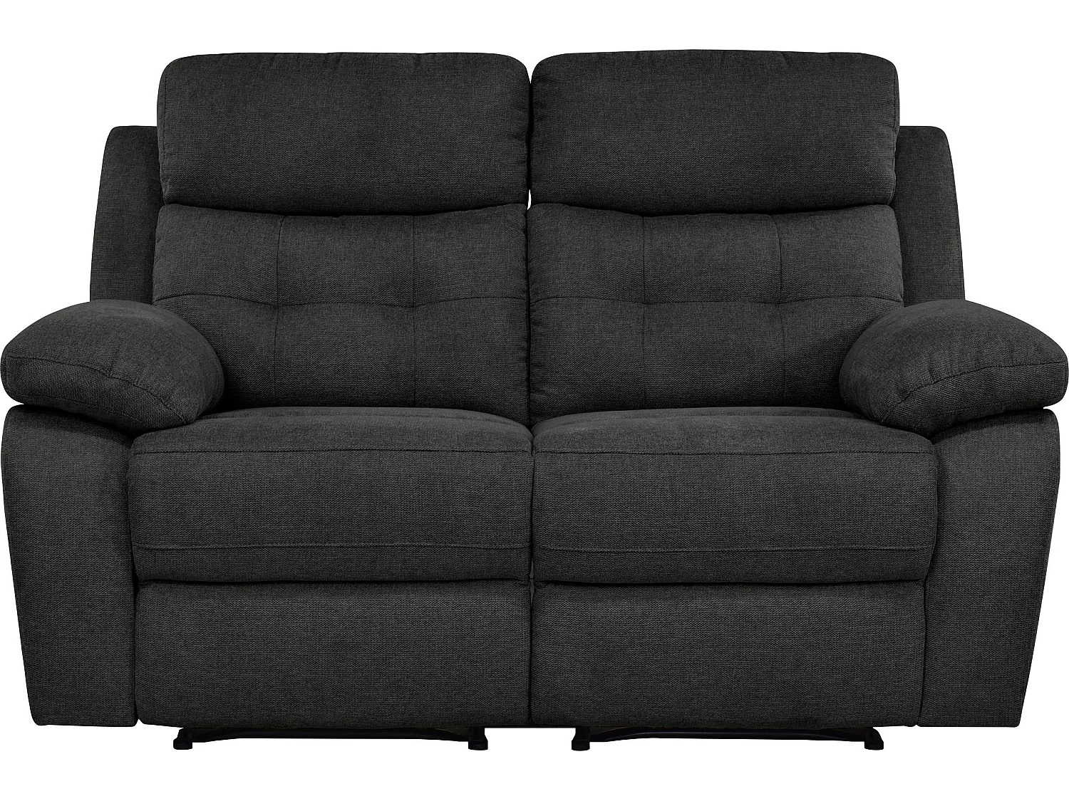 Lannilis | Canapé 2 places avec fonction manuelleuelle en tissu anthracite