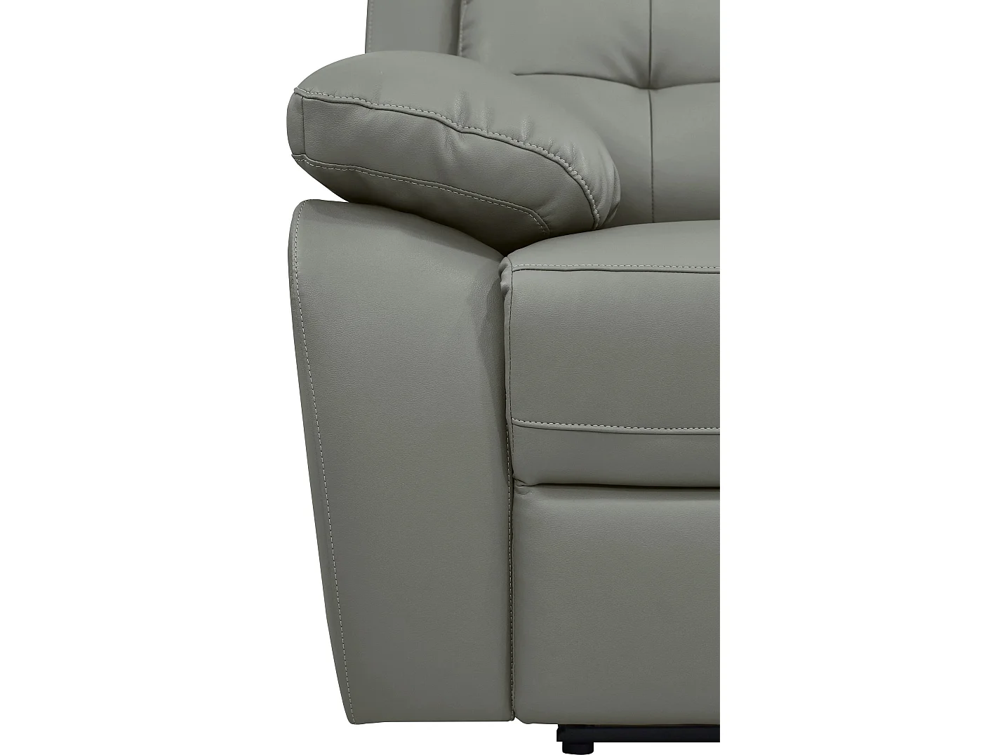 Lannilis | Canapé 3 places avec fonction électrique en cuir artificiel gris clair