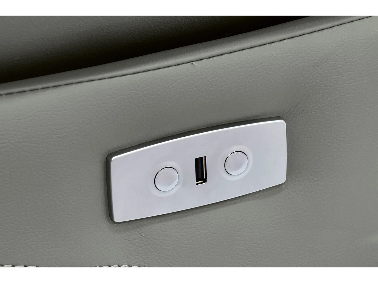 Lannilis | Canapé 3 places avec fonction électrique en cuir artificiel gris clair