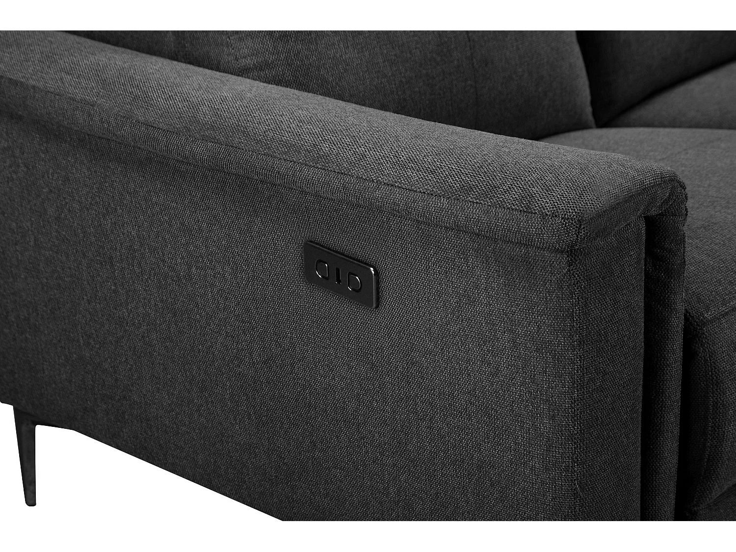 Lund | Canapé 2 places avec 1 fauteuil inclinable électrique en tissu anthracite