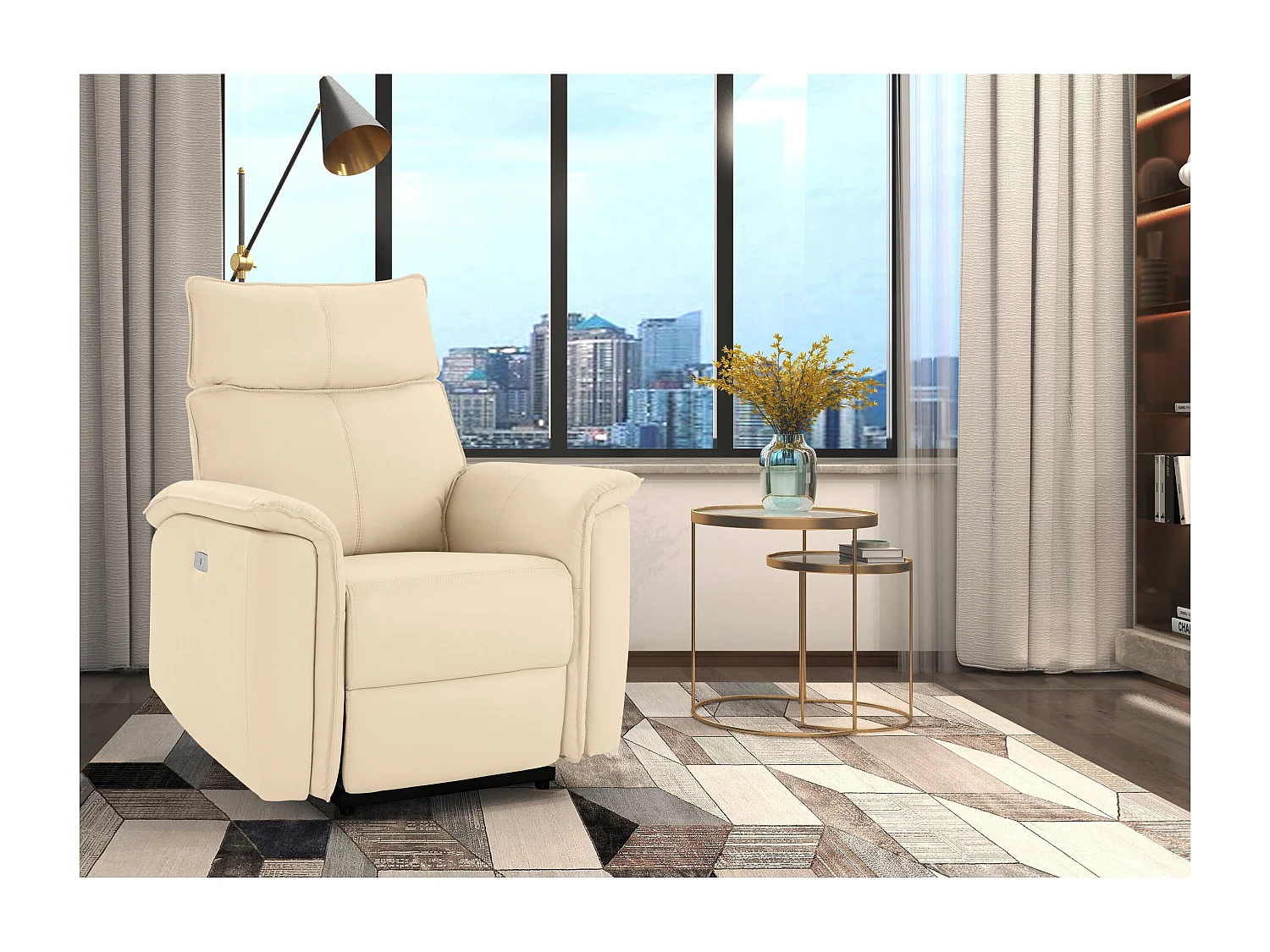 Zola | cuir artificiel Crème Inclinable