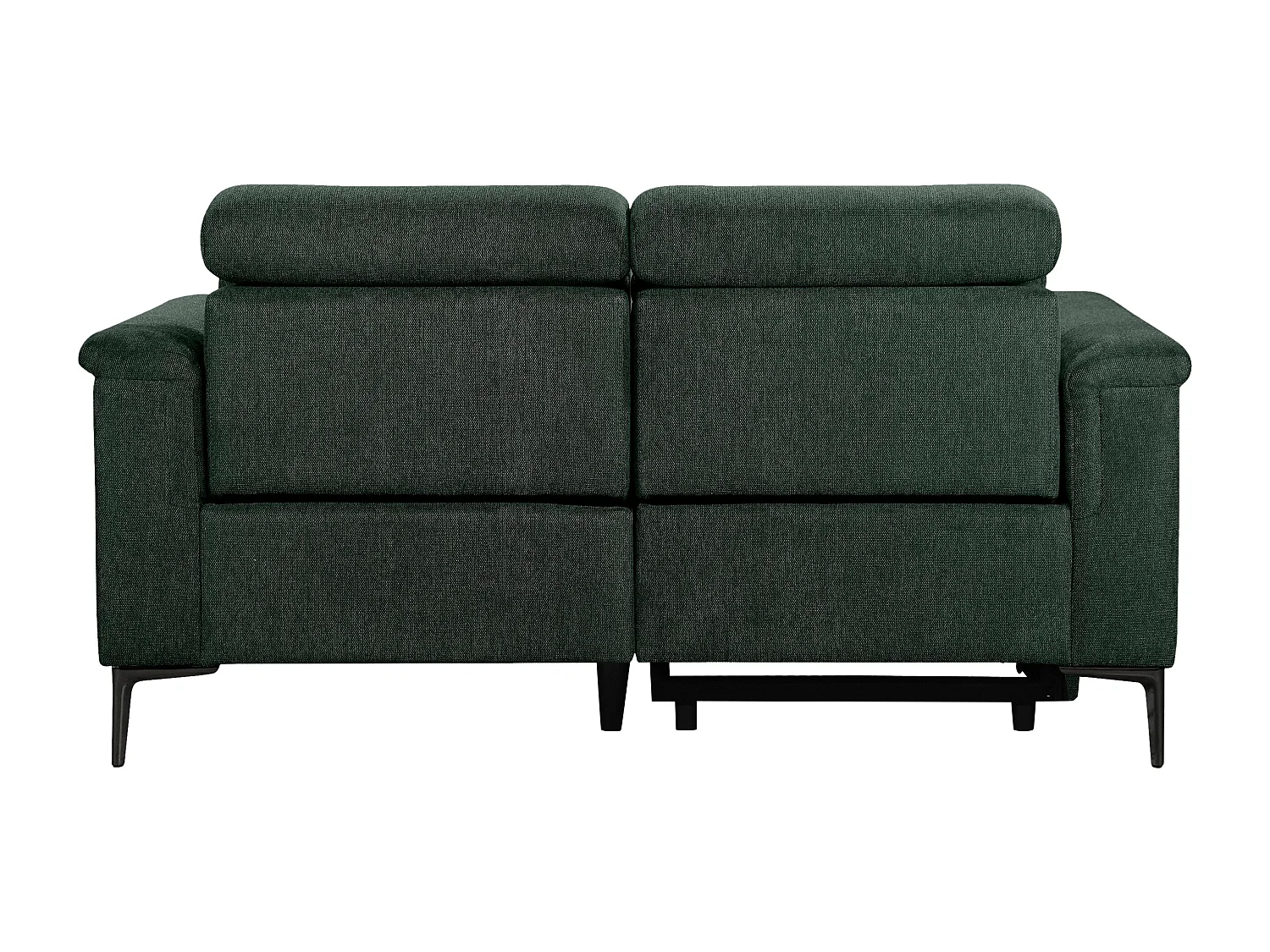 Lund | Canapé 2 places avec 1 fauteuil inclinable électrique en tissu vert foncé