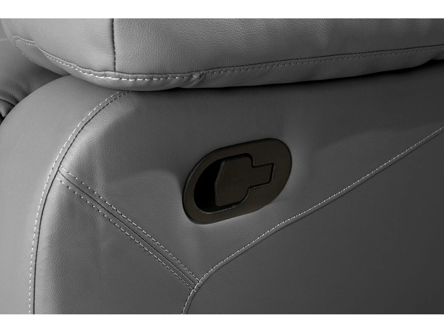 Lannilis | Canapé 2 places avec fonction manuelleuelle en gris cuir artificiel