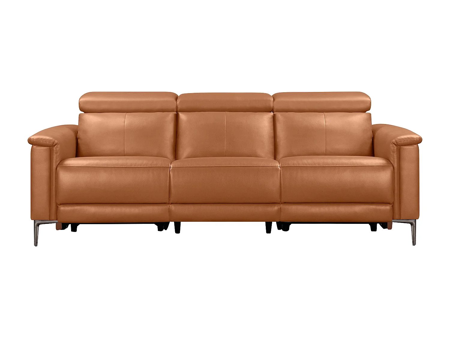 Lund | Canapé 3 places avec 2 cuir artificiel Cognac Electric Loter