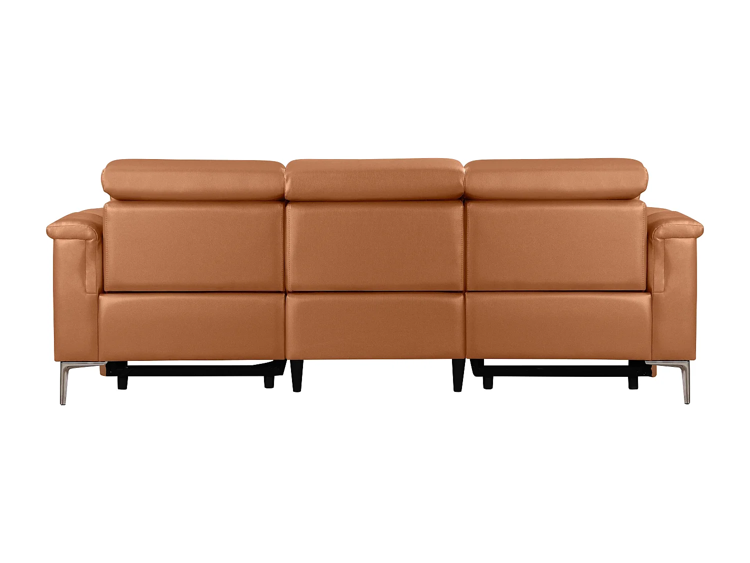 Lund | Canapé 3 places avec 2 cuir artificiel Cognac Electric Loter