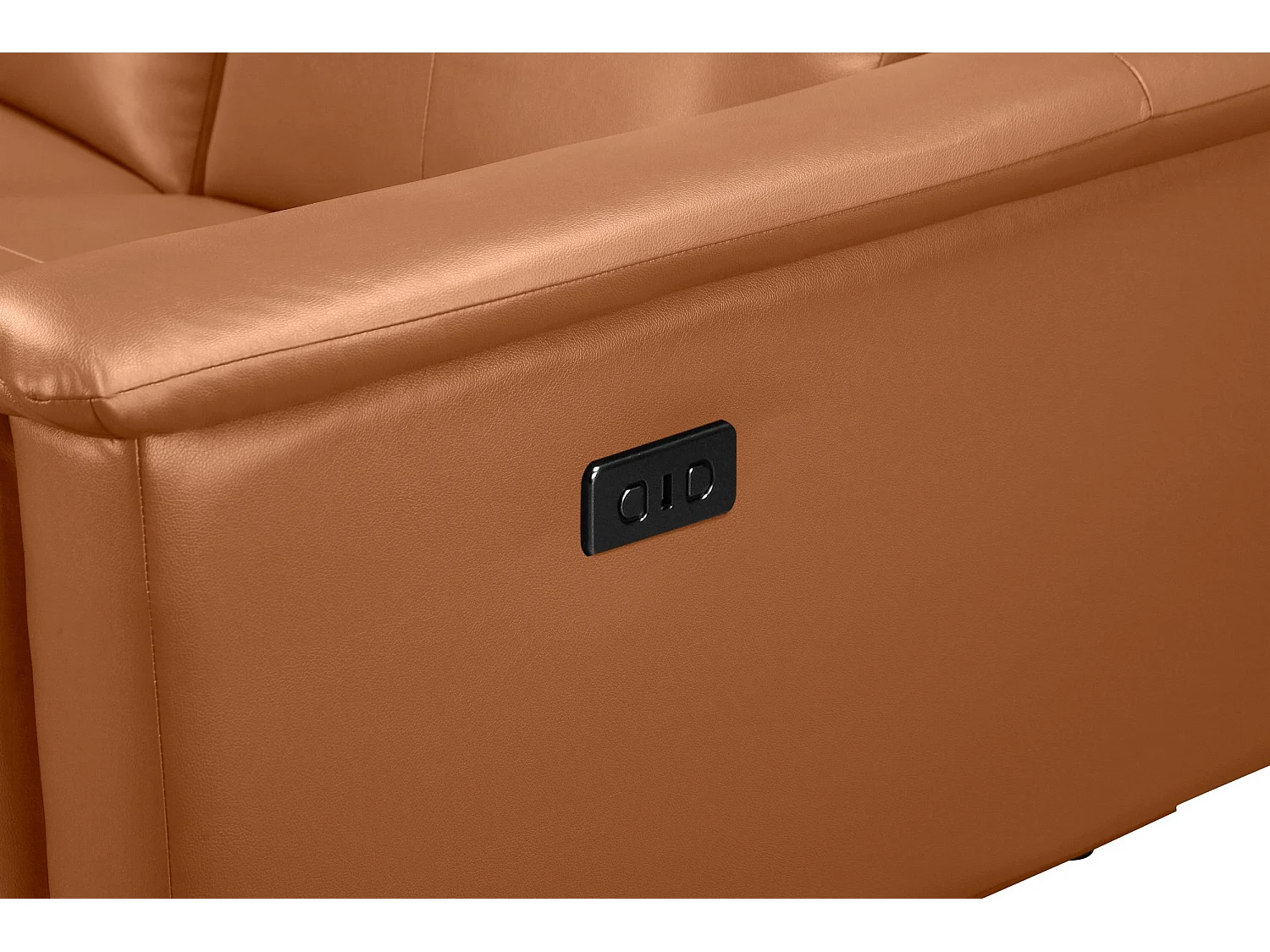 Lund | Canapé 3 places avec 2 cuir artificiel Cognac Electric Loter