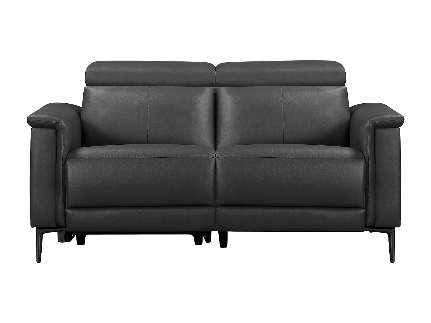 Lund | Canapé 2 places avec 1 fauteuil inclinable électrique en cuir cuir artificiel gris