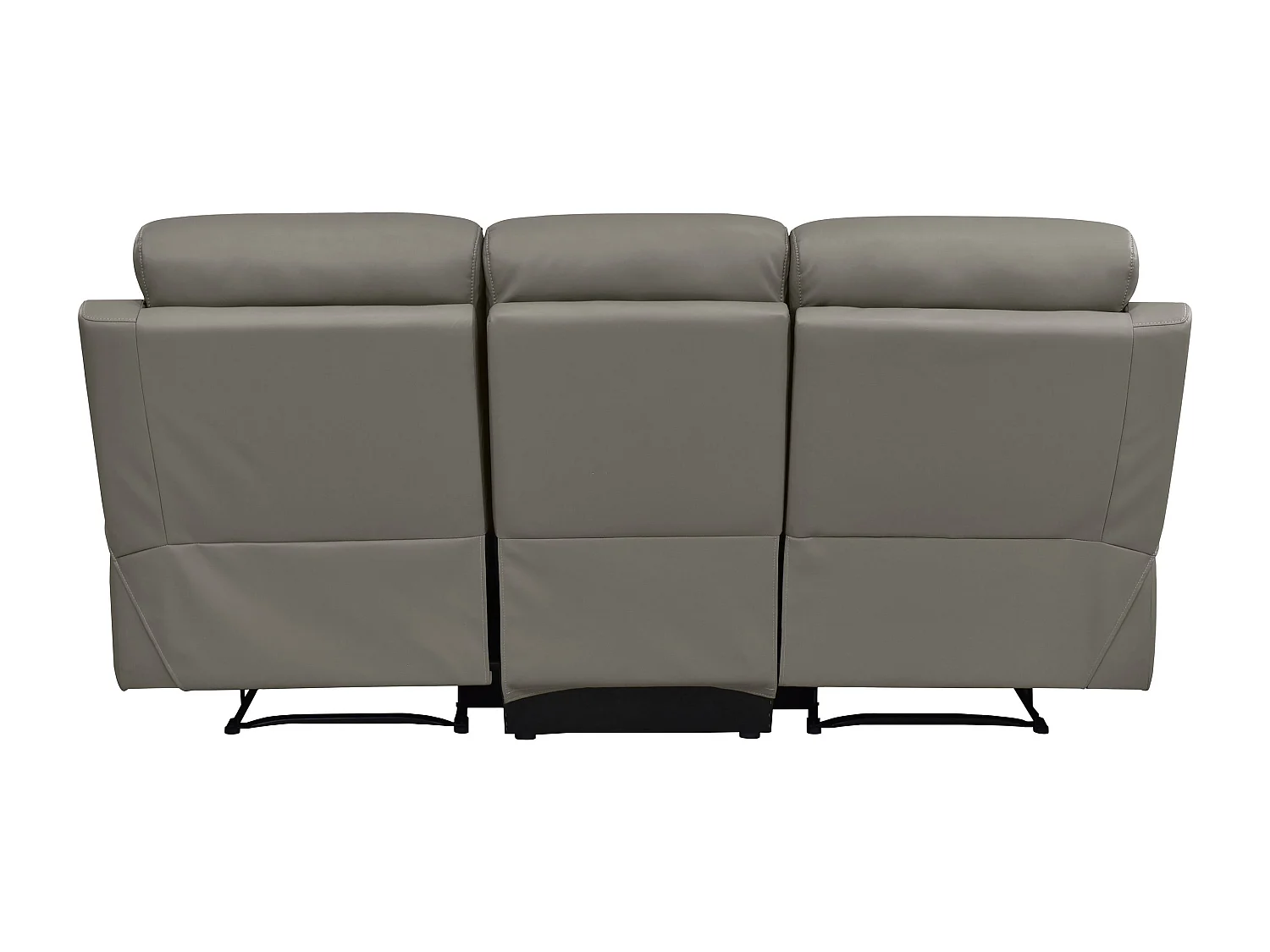 Lannilis | Canapé 3 places avec fonction manuelleuelle en cuir artificiel gris clair