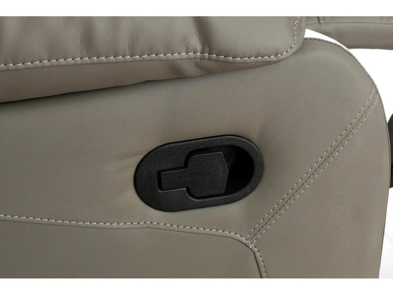 Lannilis | Canapé 3 places avec fonction manuelleuelle en cuir artificiel gris clair